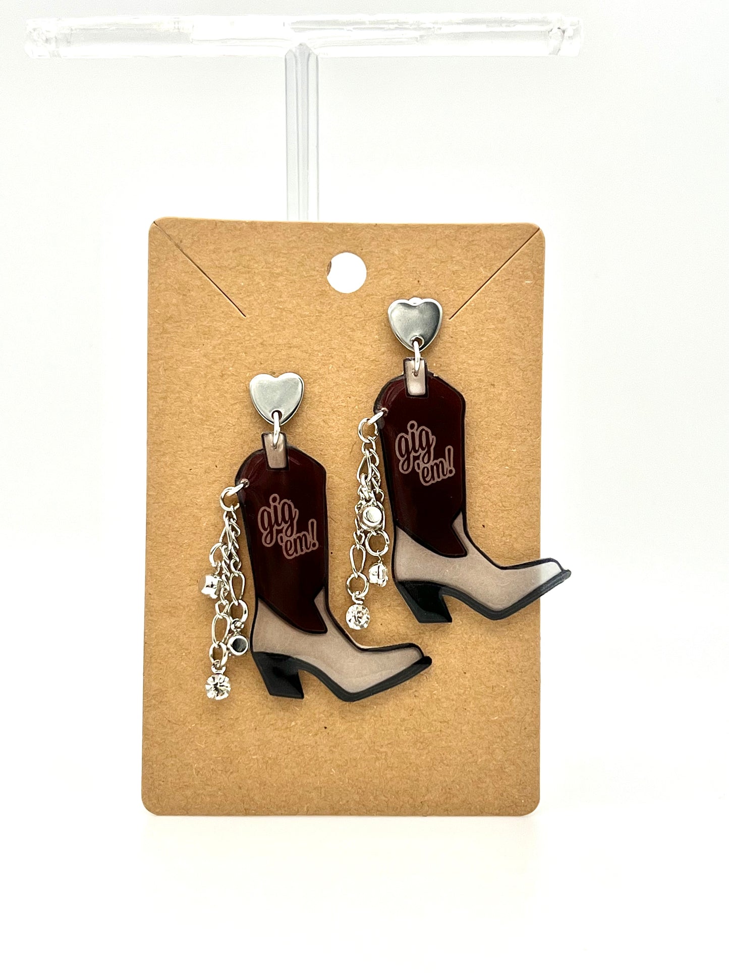 Texas A&M Cowboy Boot Earrings