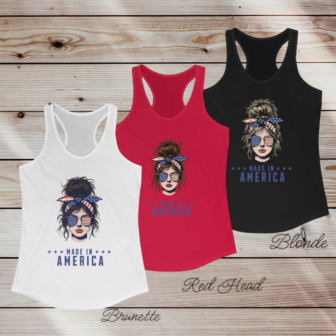 "Made in America" Brunette, Blonde or Redhead - 4th of July Tank Top