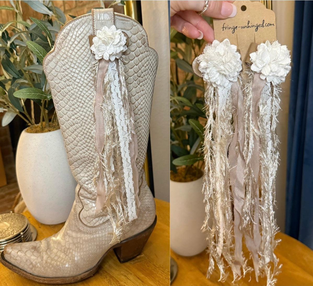 Boot Tassels – Fabric Flower #2