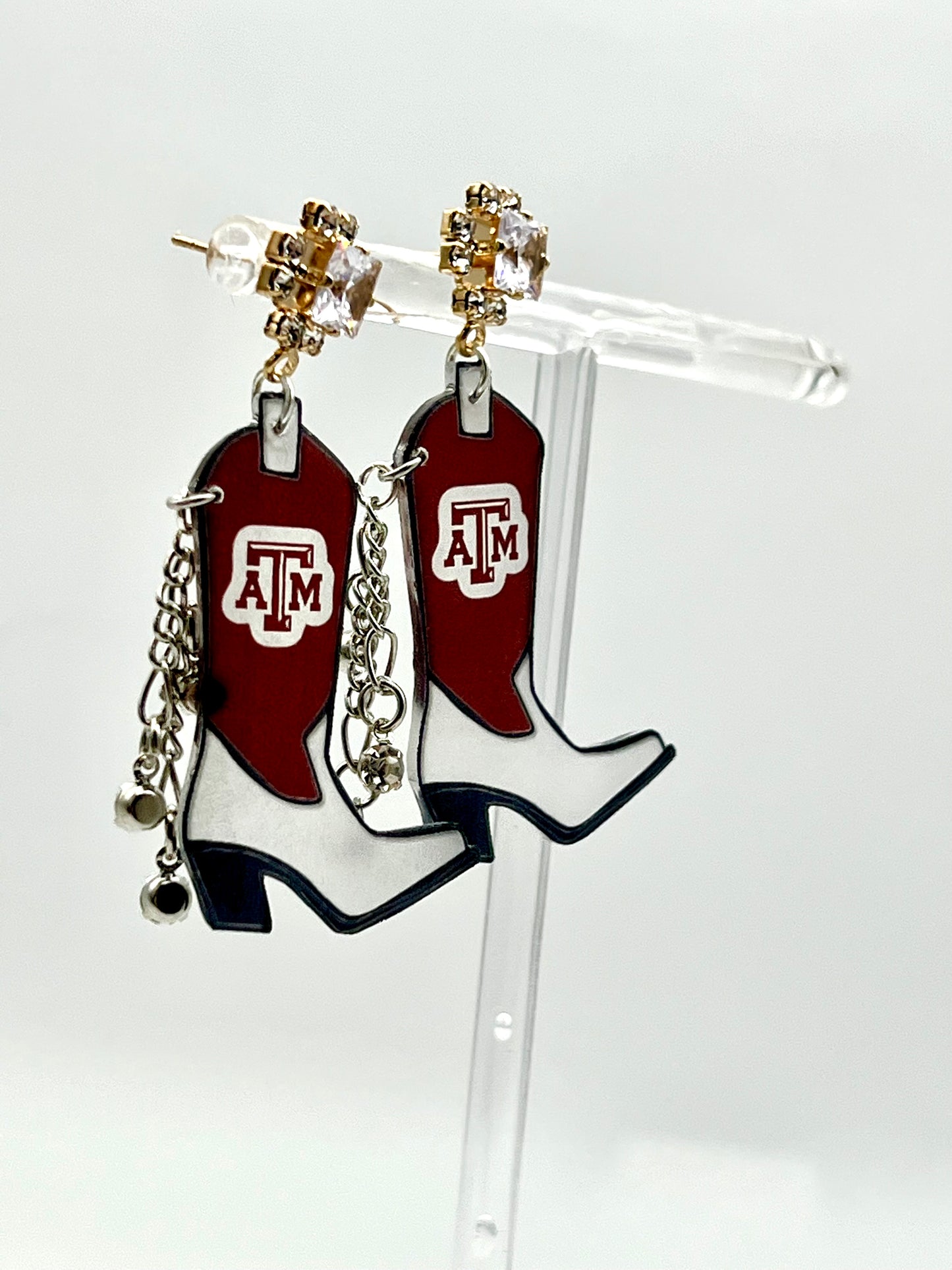 Texas A&M Cowboy Boot Earrings
