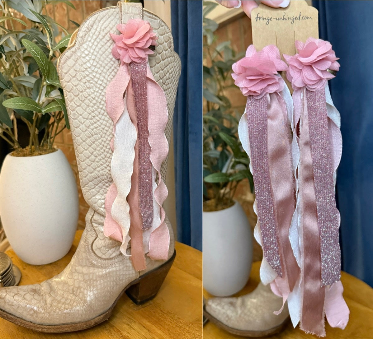 Boot Tassels – Fabric Flower #4