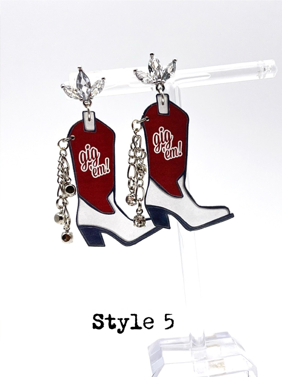 Texas A&M Cowboy Boot Earrings