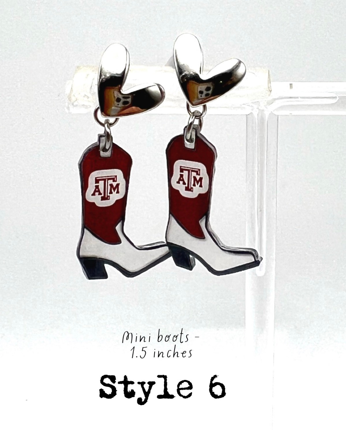 Texas A&M Cowboy Boot Earrings