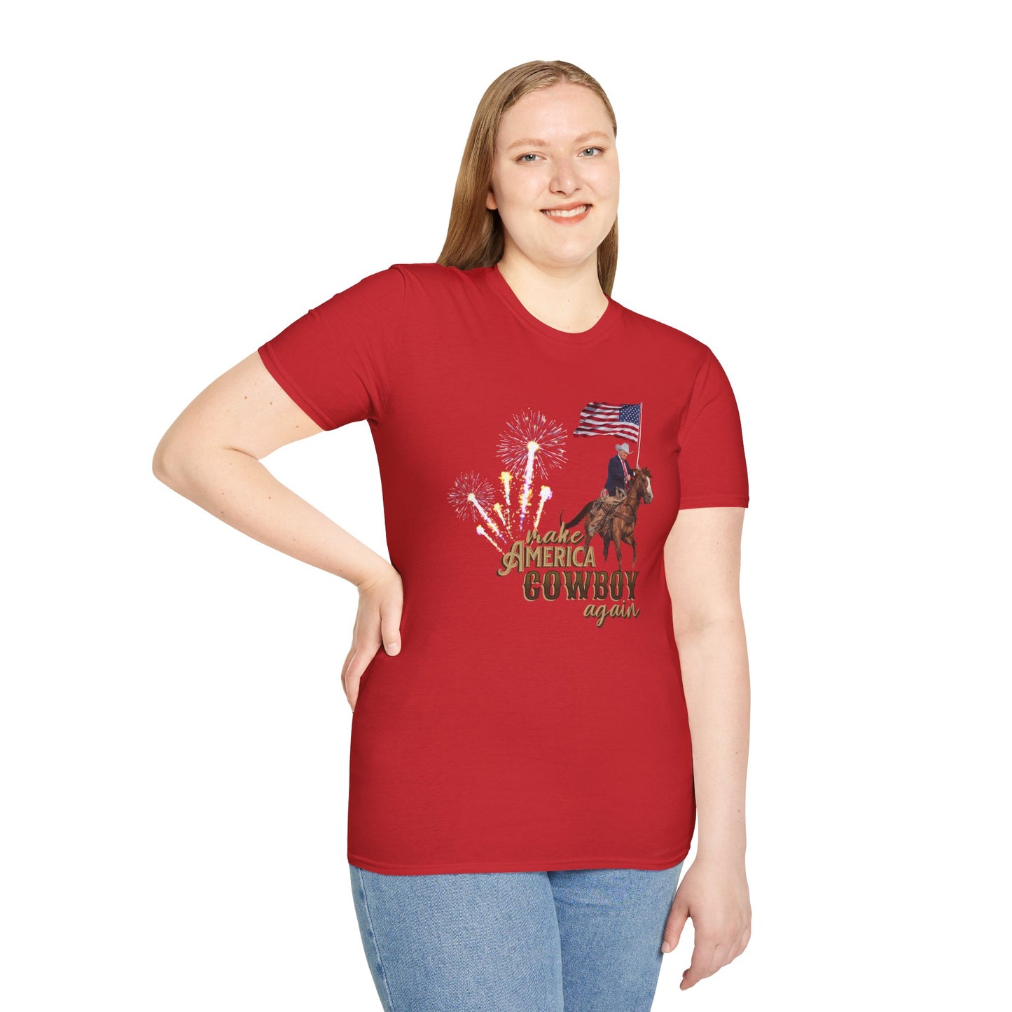 Make America Cowboy Again Trump Rodeo T-Shirt Horse