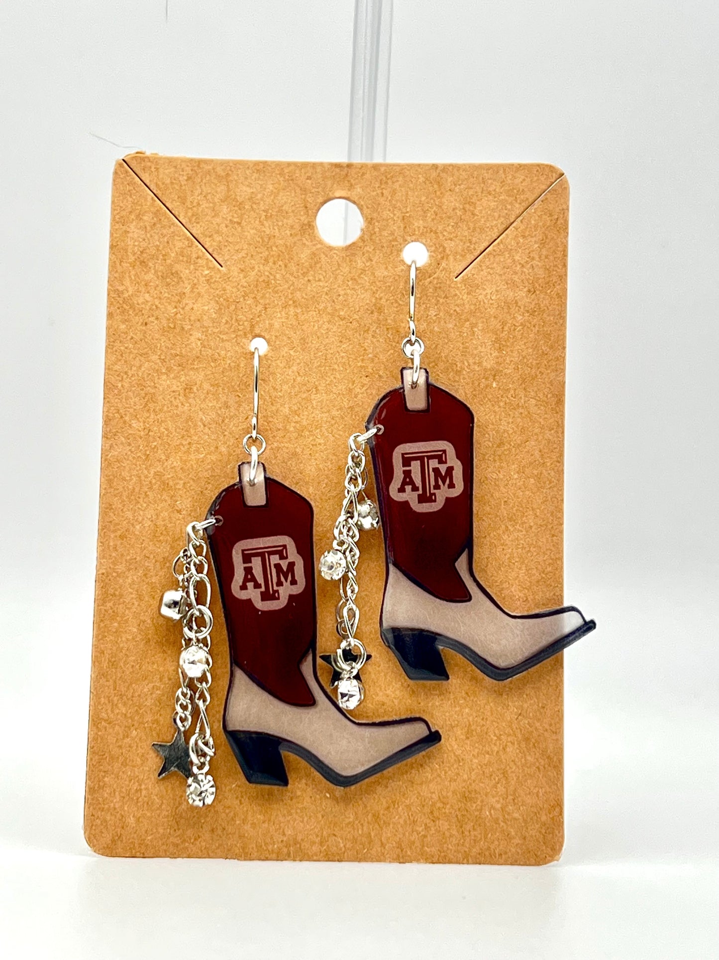 Texas A&M Cowboy Boot Earrings