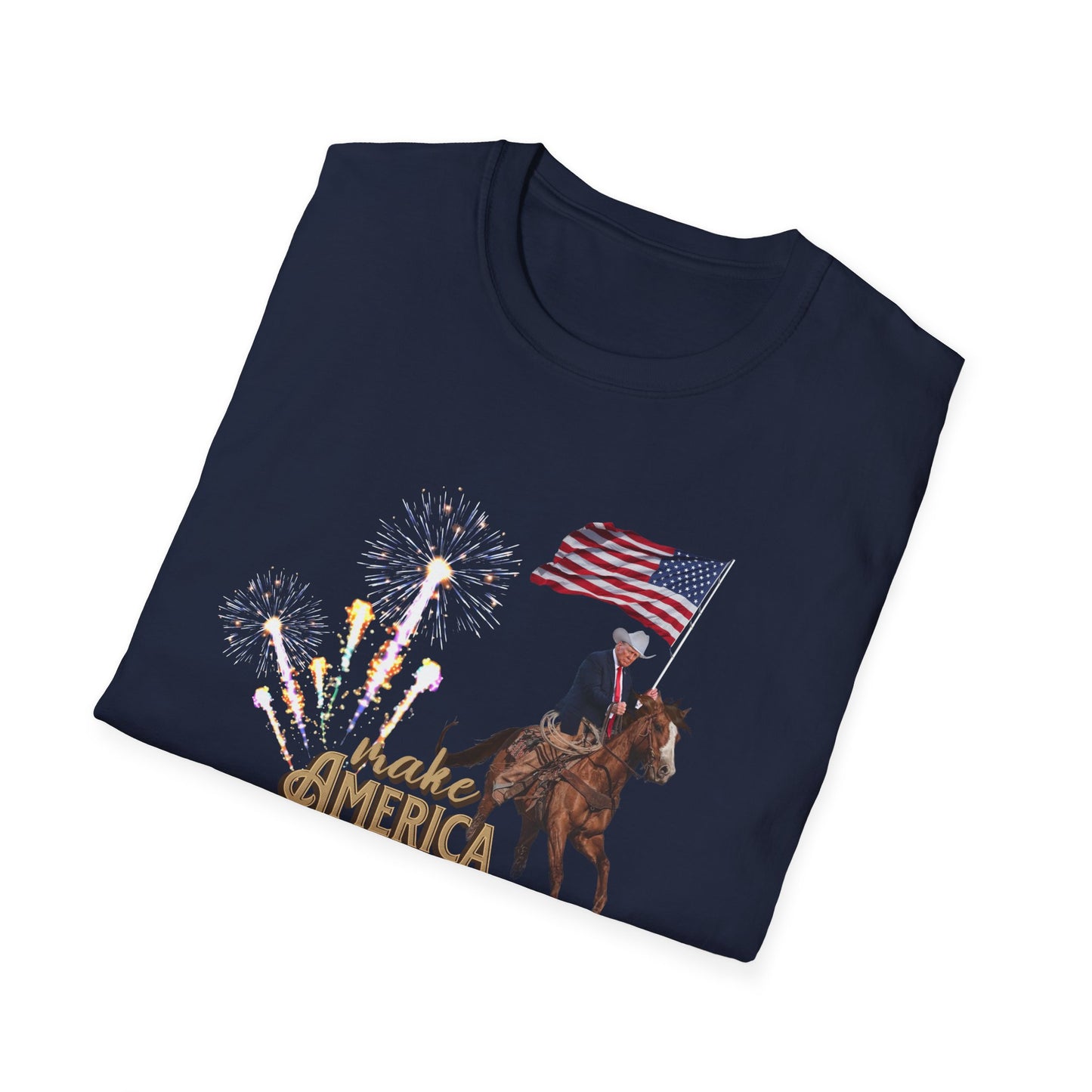 Make America Cowboy Again Trump Rodeo T-Shirt Horse