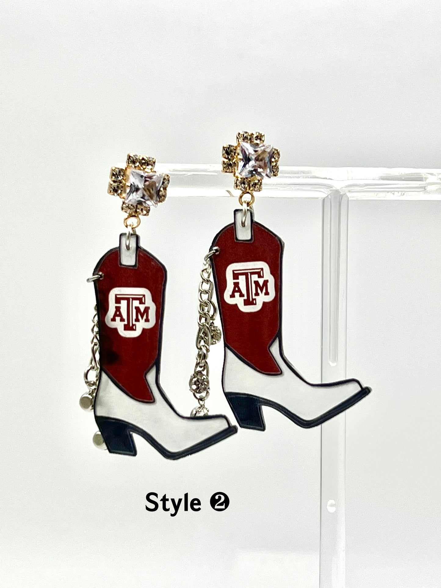 Texas A&M Cowboy Boot Earrings