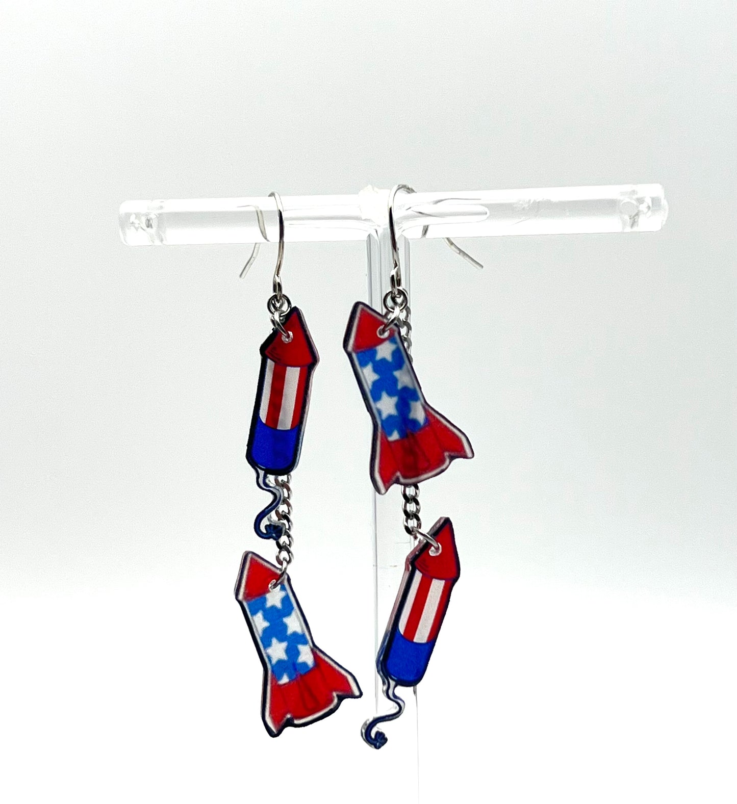 Fireworks/Cowboy Boots Patriotic Earrings
