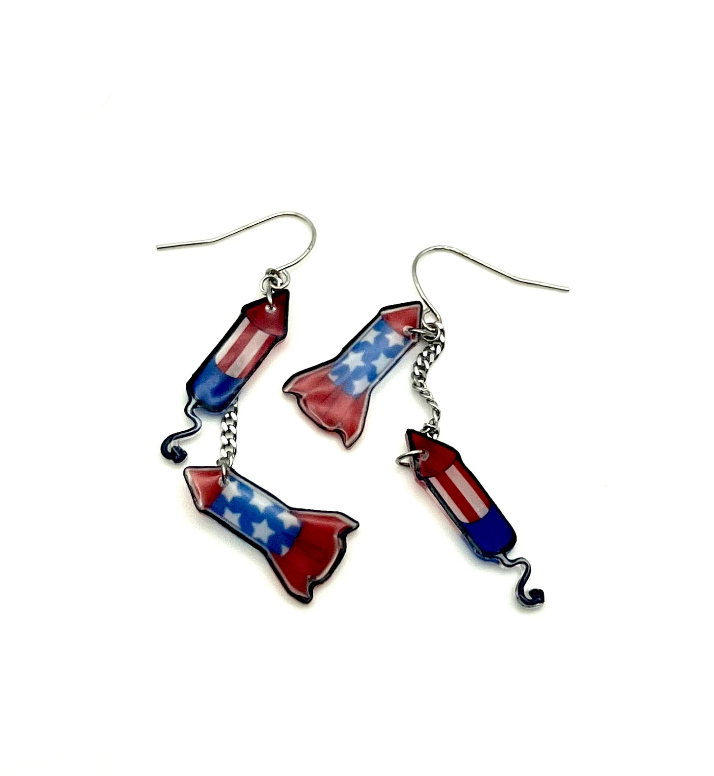 Fireworks/Cowboy Boots Patriotic Earrings