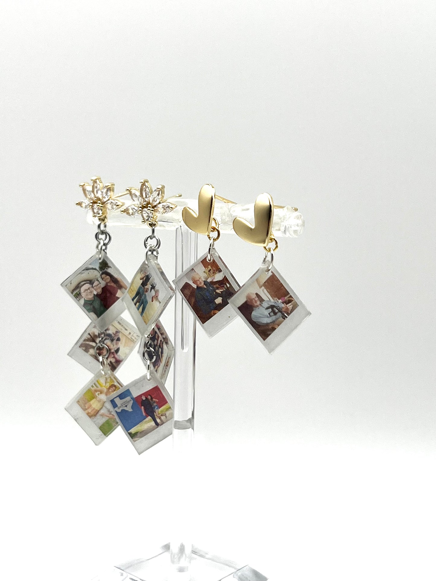 Single Photo Heart Earrings {Micro Memories}