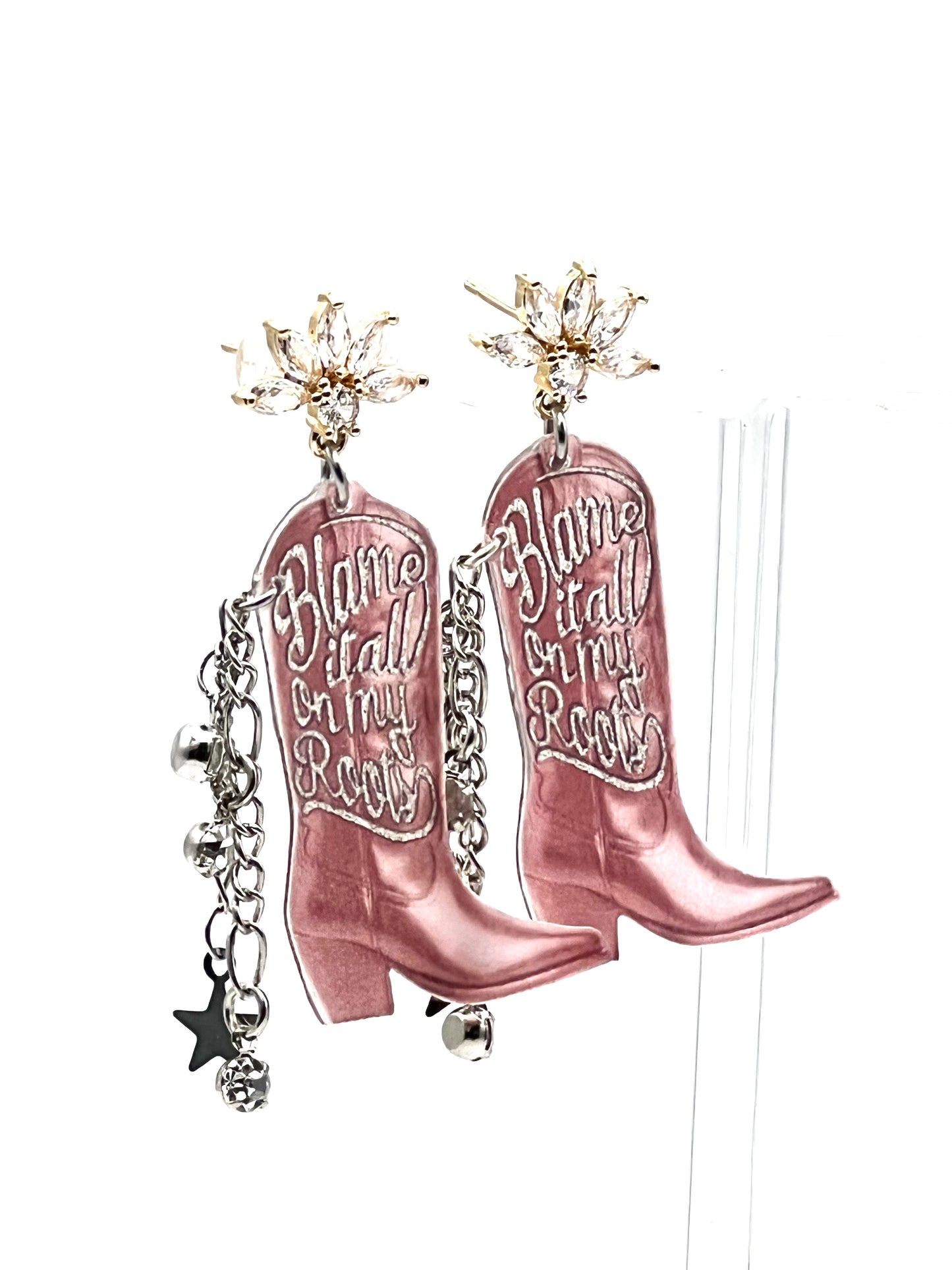 Blame It All On My Roots Cowboy Boot Earrings
