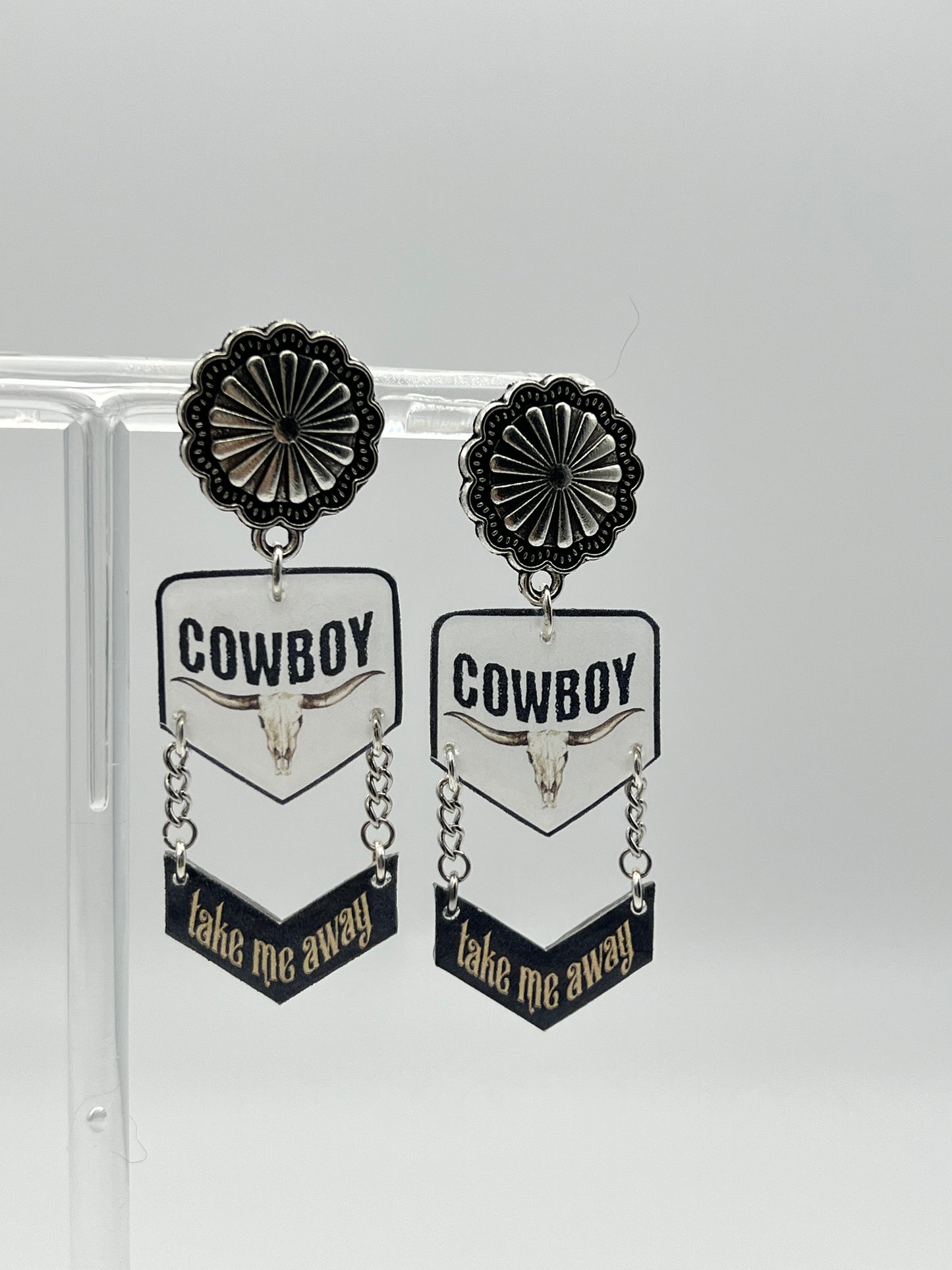 Cowboy Take Me Away! Western Concho Earrings