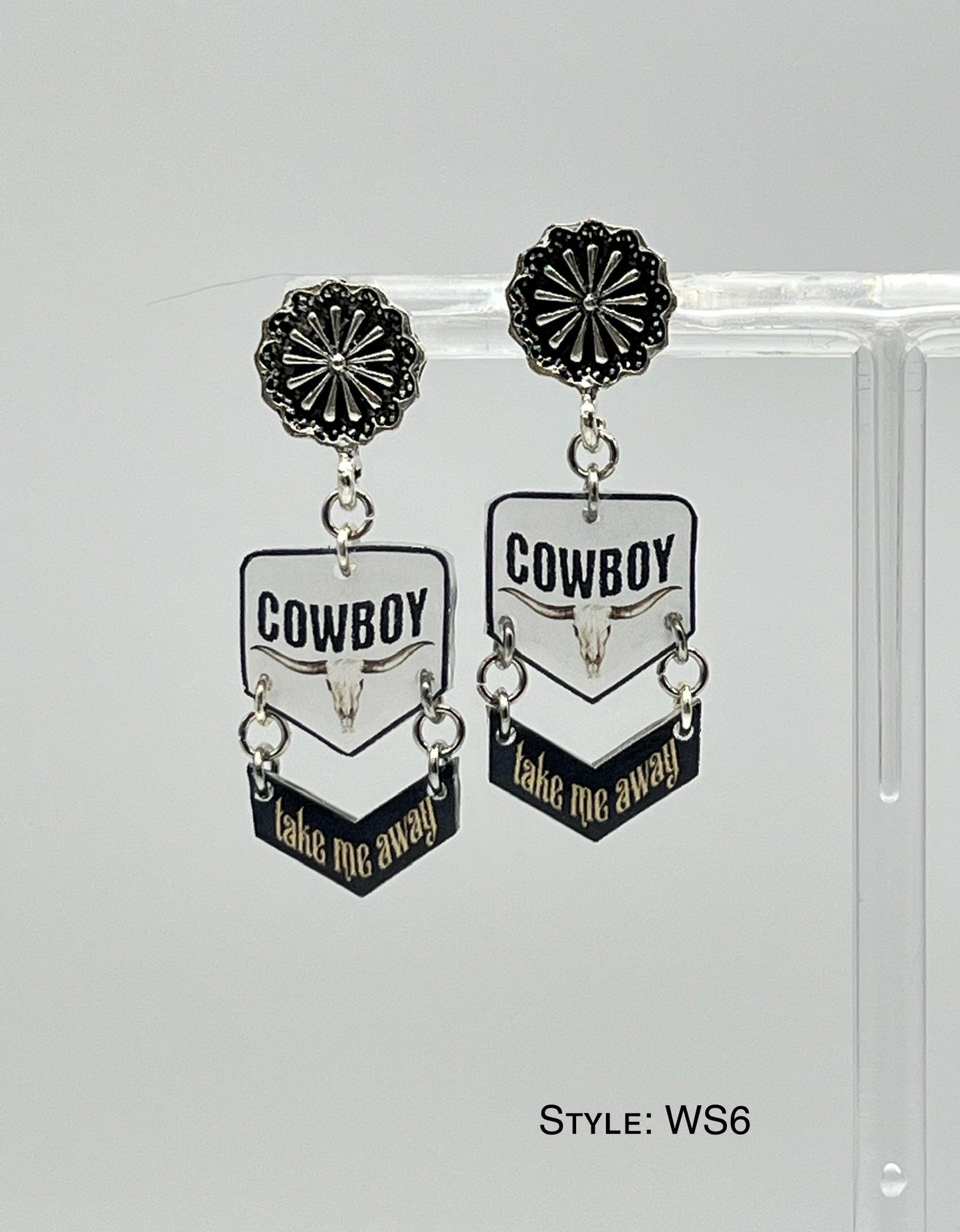 Cowboy Take Me Away! Western Concho Earrings