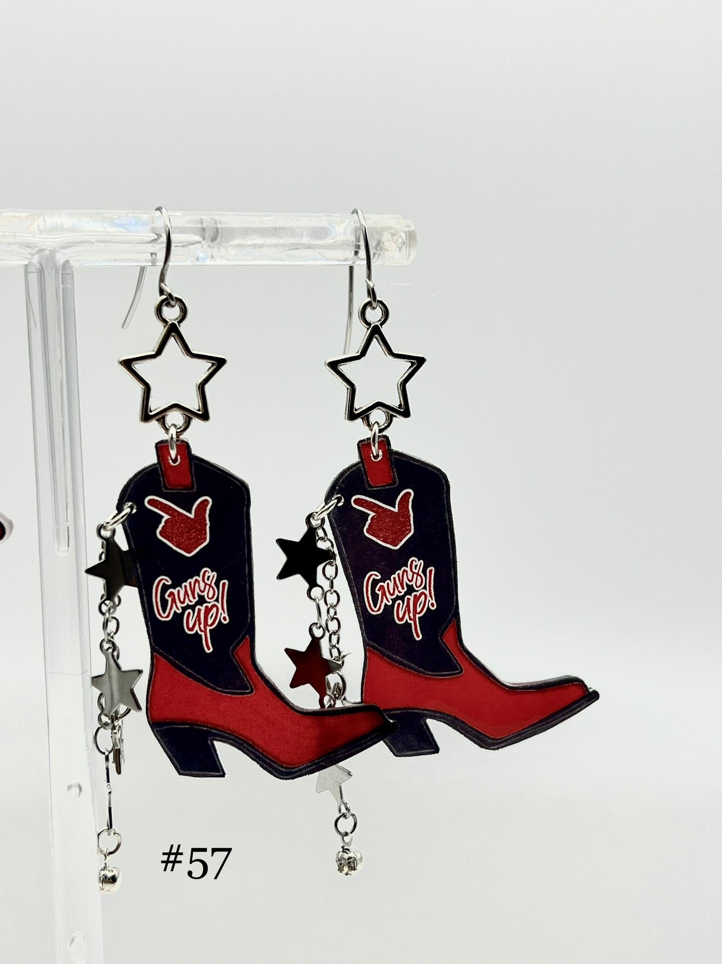 Texas Tech Cowboy Boot Earrings