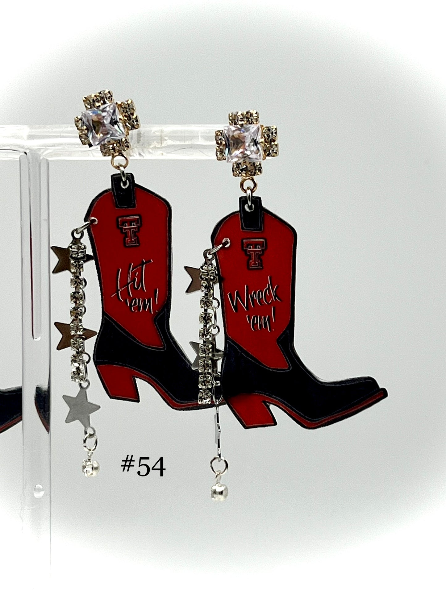 Texas Tech Cowboy Boot Earrings