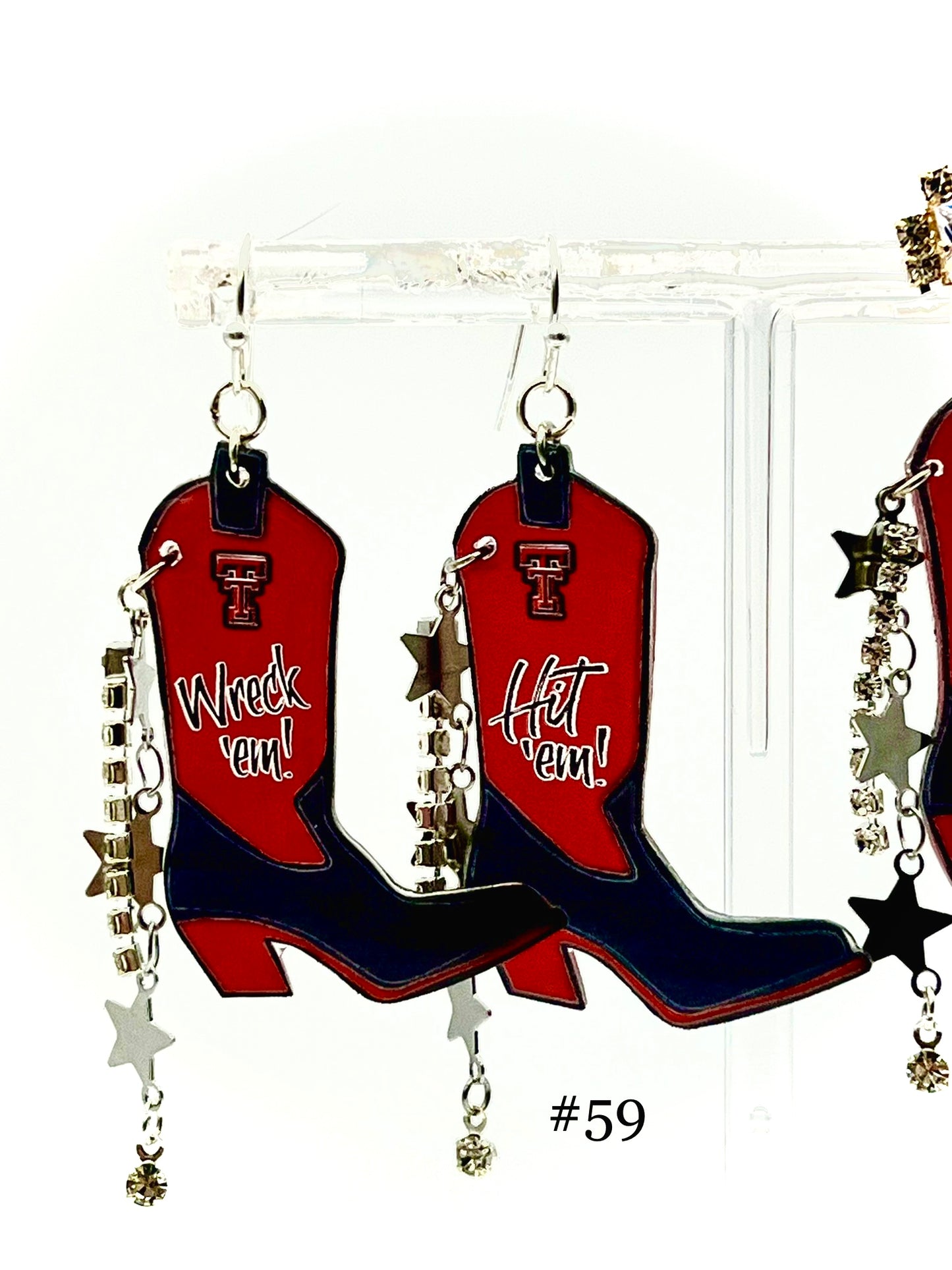 Texas Tech Cowboy Boot Earrings