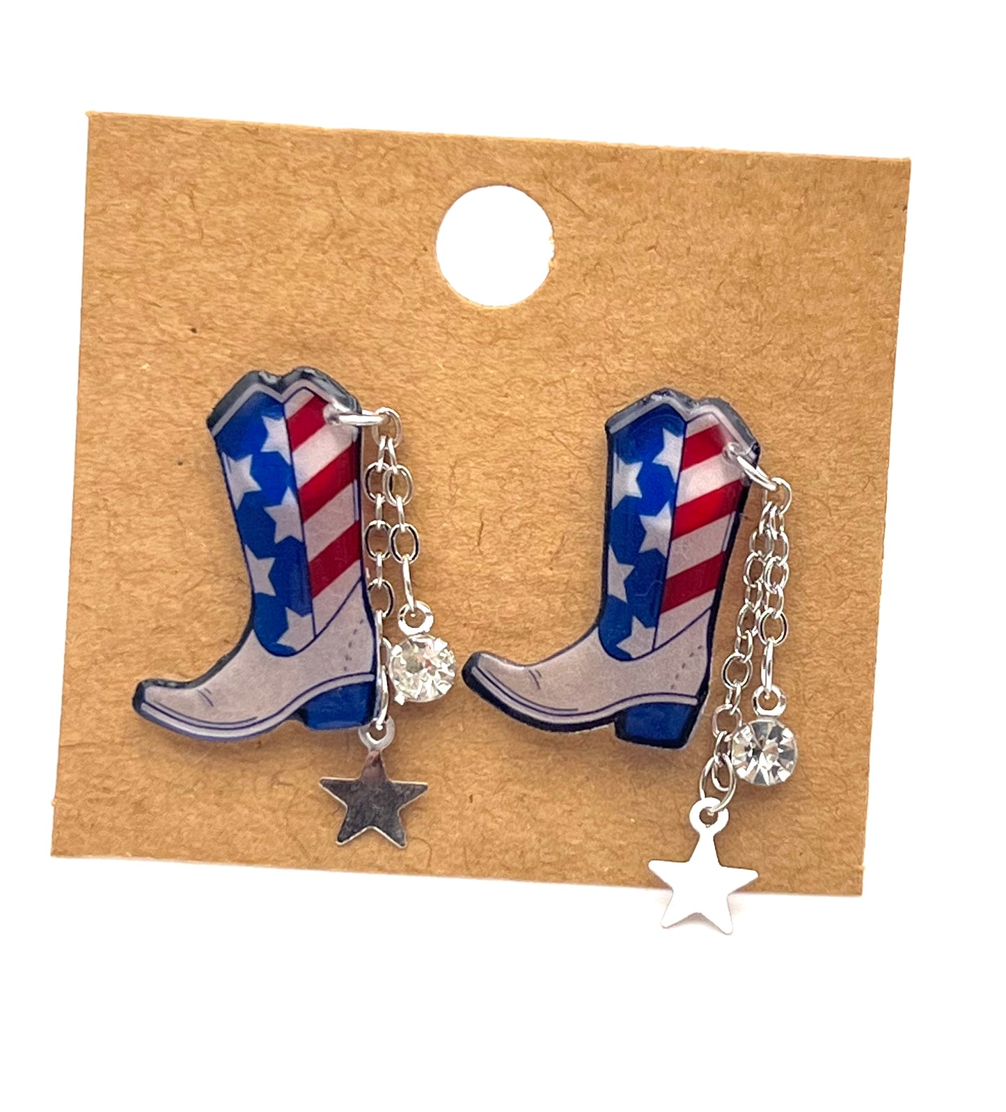 America Cowboy Boots Stud Earrings