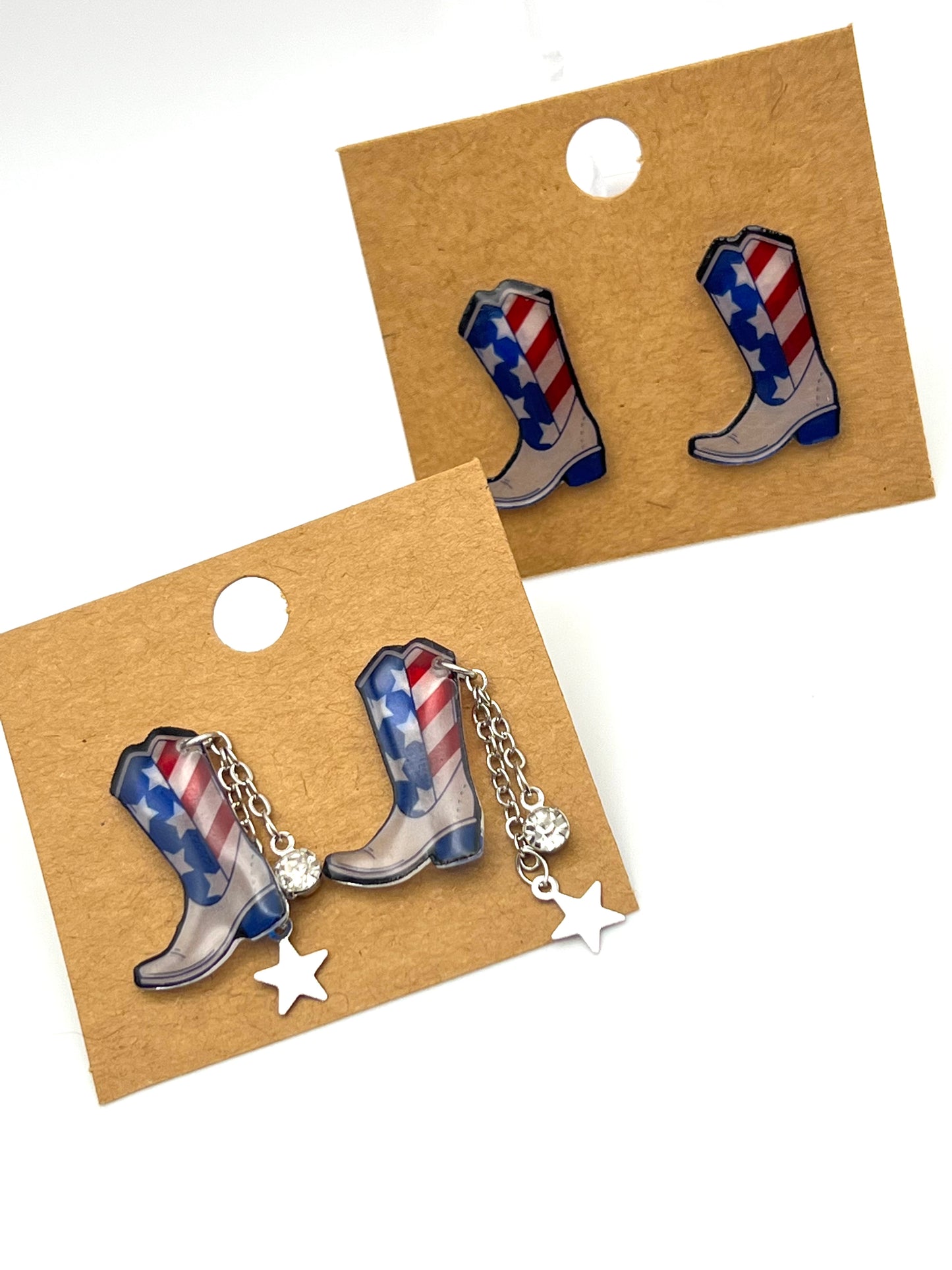 America Cowboy Boots Stud Earrings