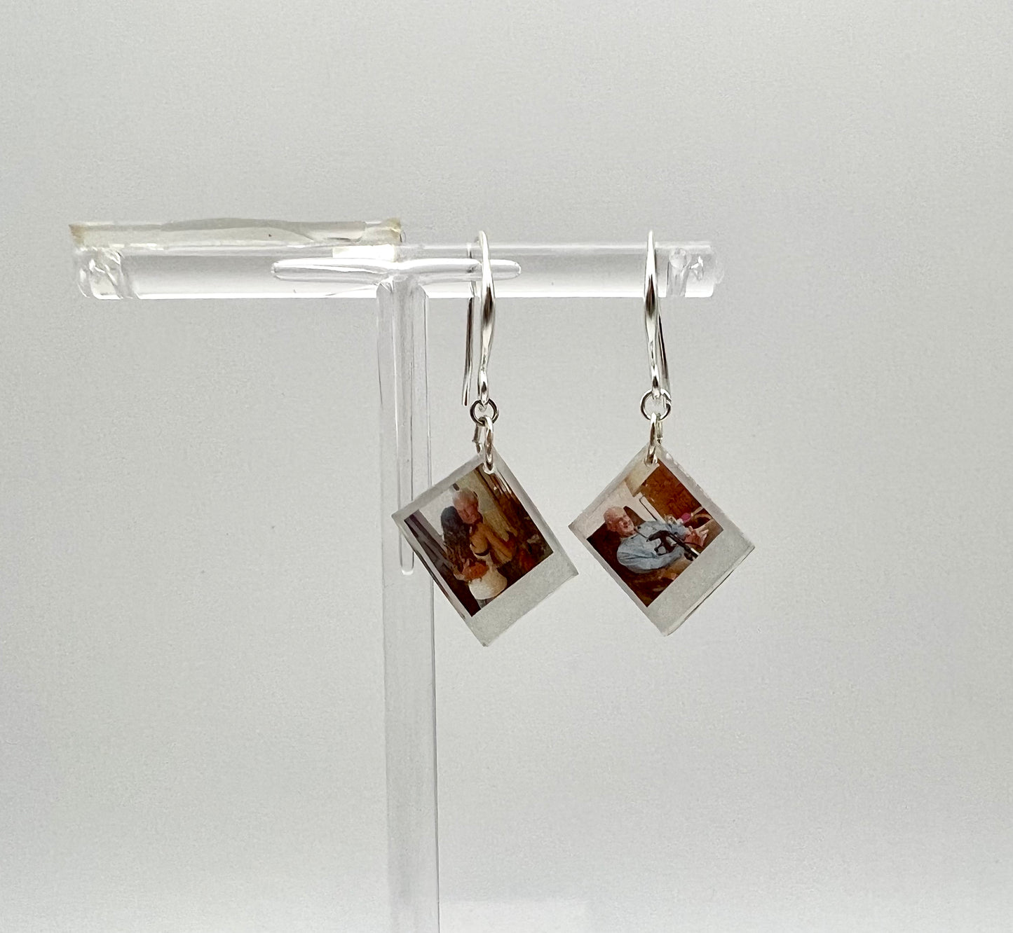 Single Photo Heart Earrings {Micro Memories}