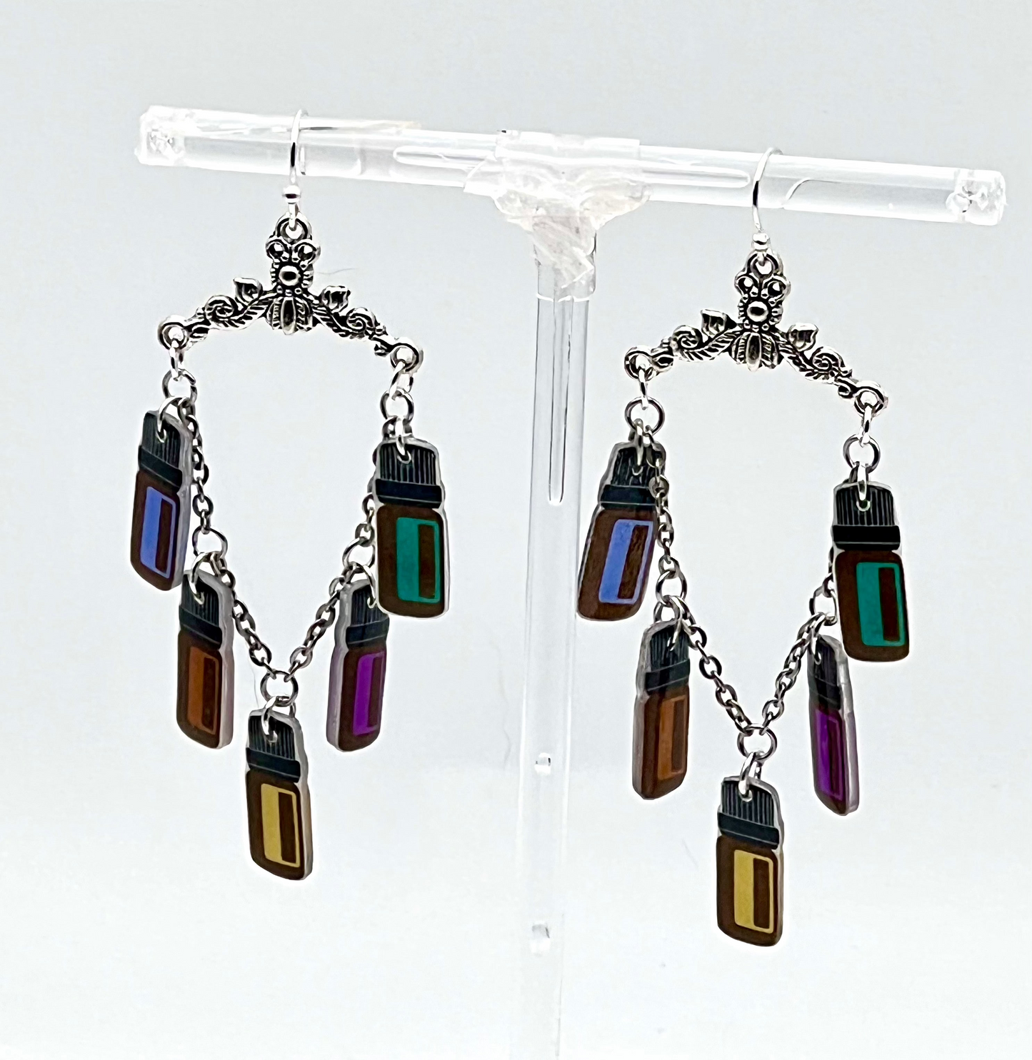 Essential Oil Themed Earrings - Mini Oil Bottles