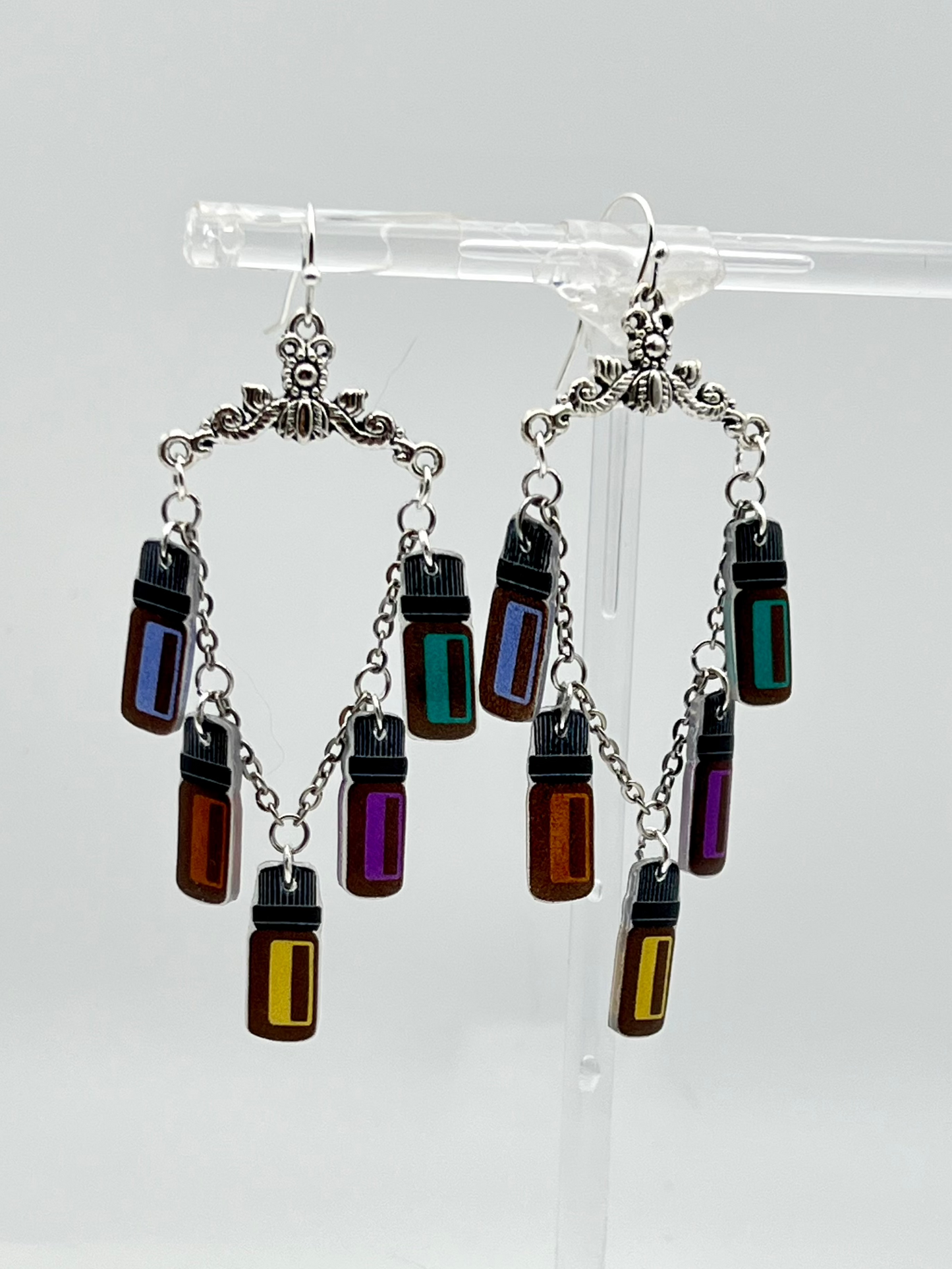 Essential Oil Themed Earrings - Mini Oil Bottles