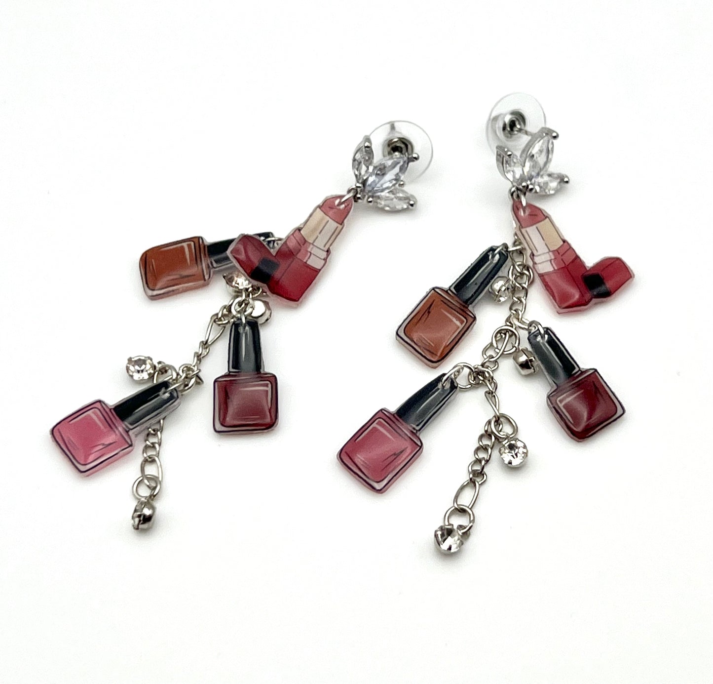 Lipstick & Nail Polish Dangle Earrings
