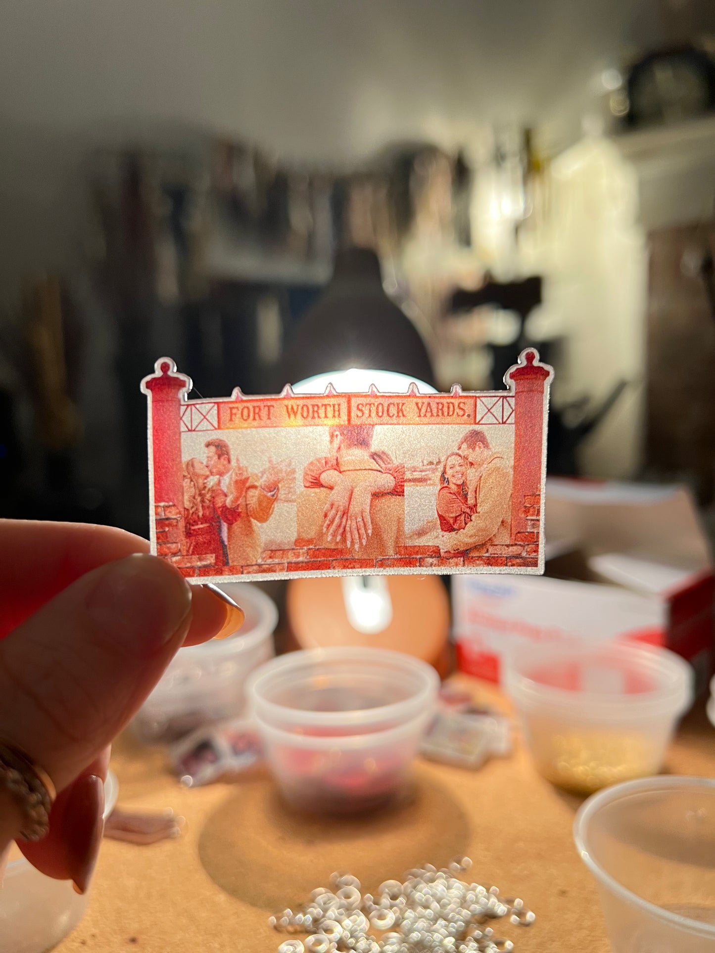 Stockyards Theme Custom Photo Rearview Mirror Ornament {Micro Memories}