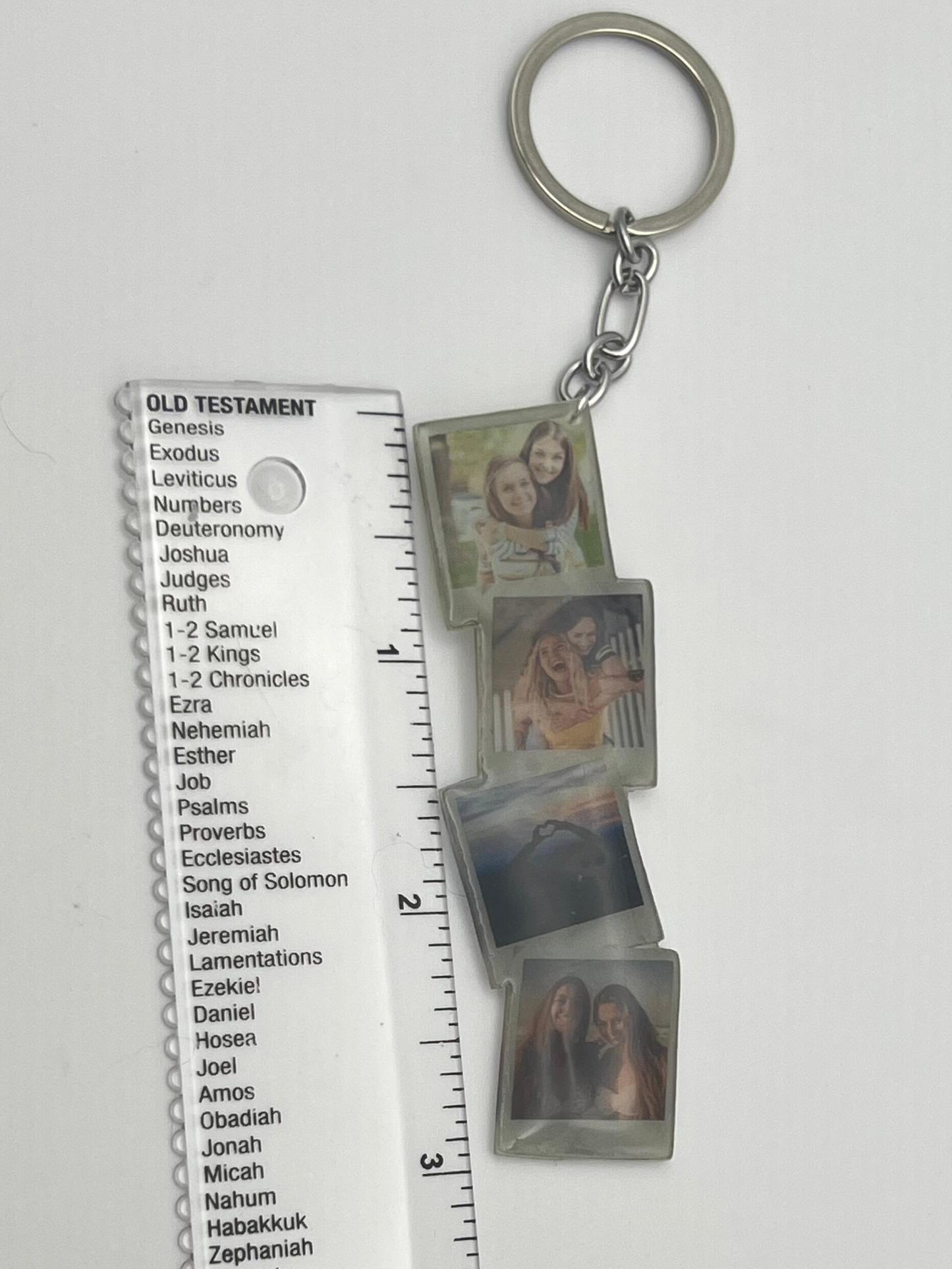 Custom Stacked Polaroids Keychain {Micro Memories}