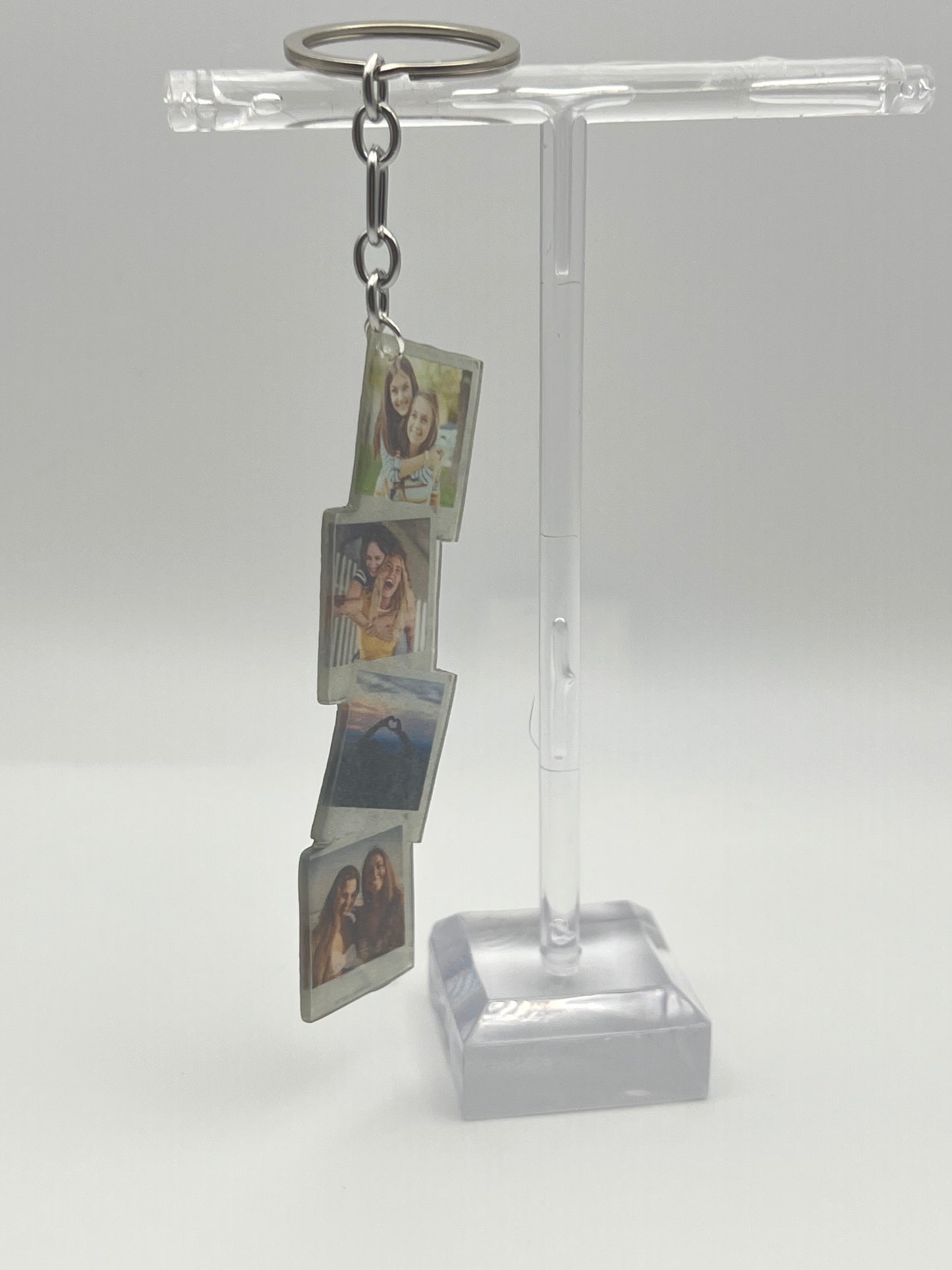 Custom Stacked Polaroids Keychain {Micro Memories}