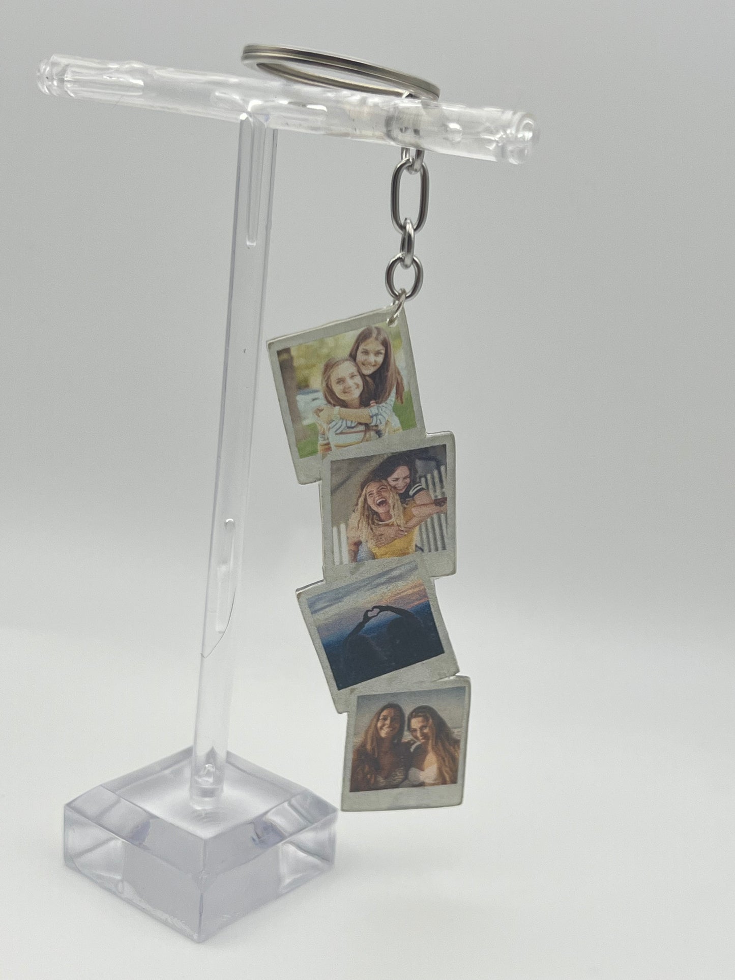 Custom Stacked Polaroids Keychain {Micro Memories}