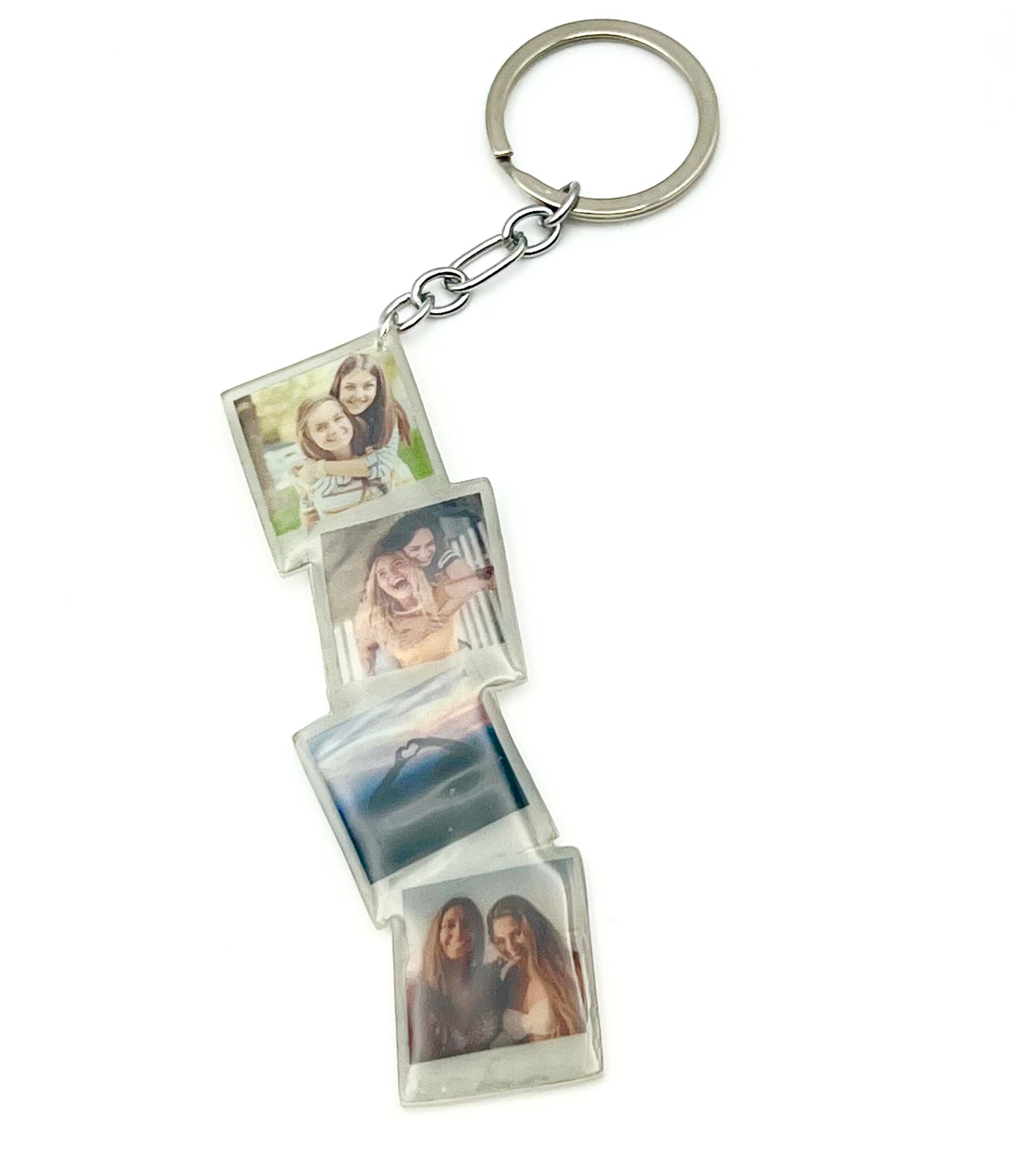 Custom Stacked Polaroids Keychain {Micro Memories}