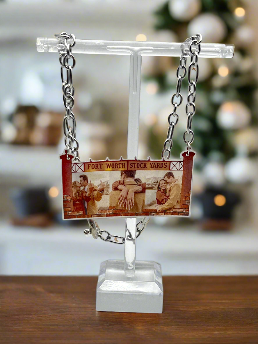 Stockyards Theme Custom Photo Rearview Mirror Ornament {Micro Memories}
