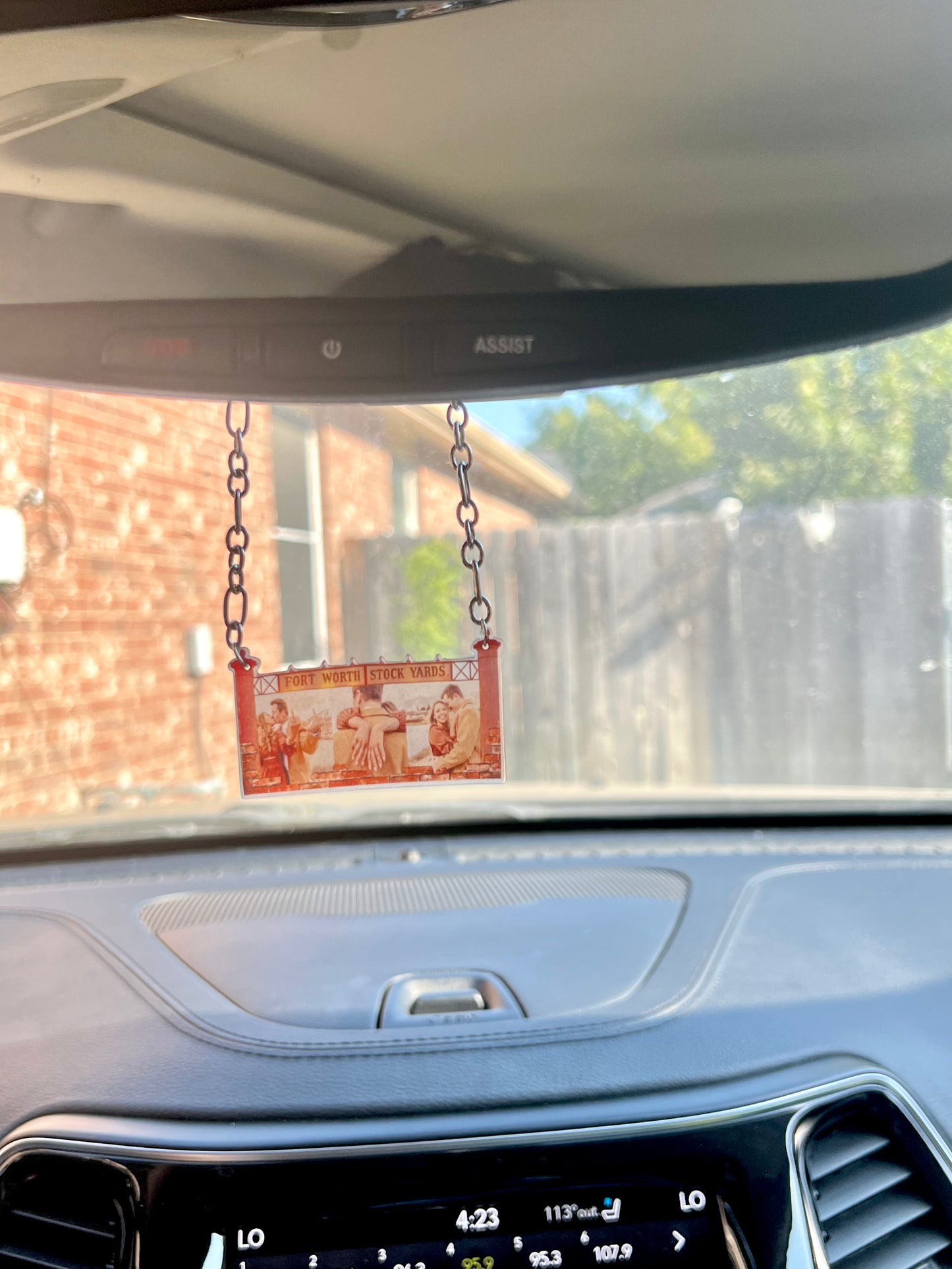 Stockyards Theme Custom Photo Rearview Mirror Ornament {Micro Memories}