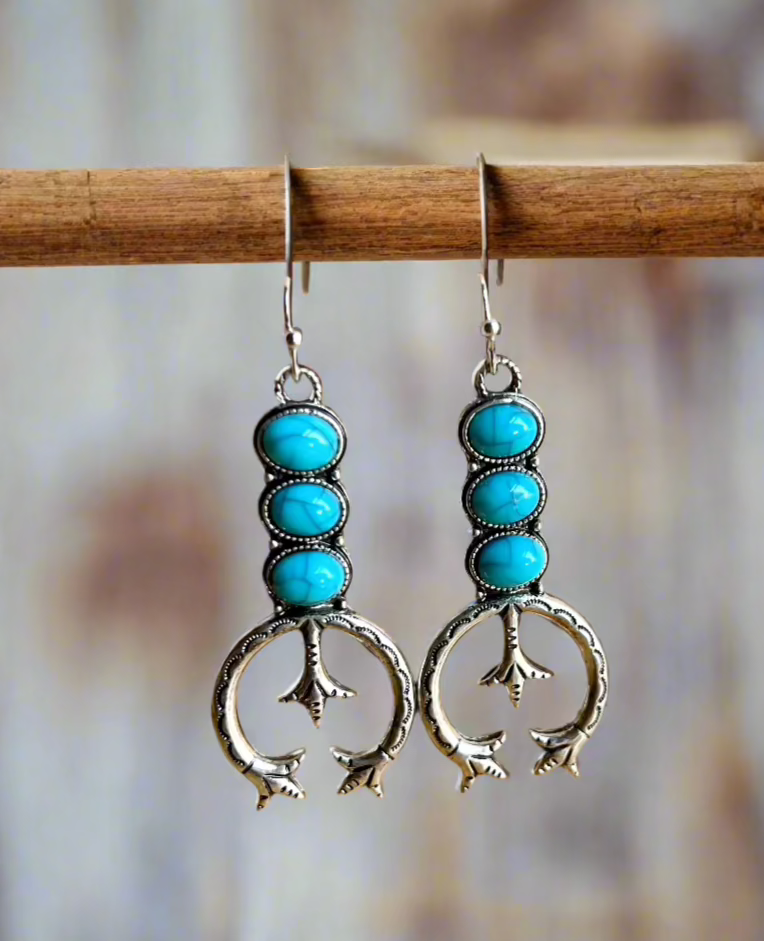 Turquoise Rustic Western Earrings