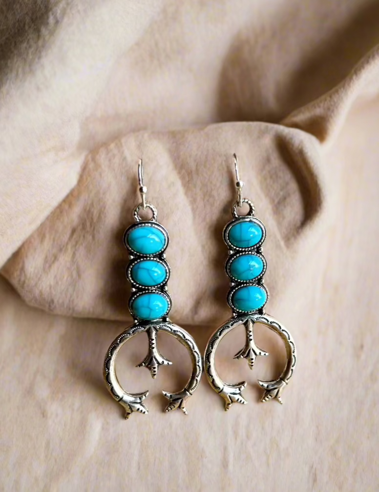 Turquoise Rustic Western Earrings