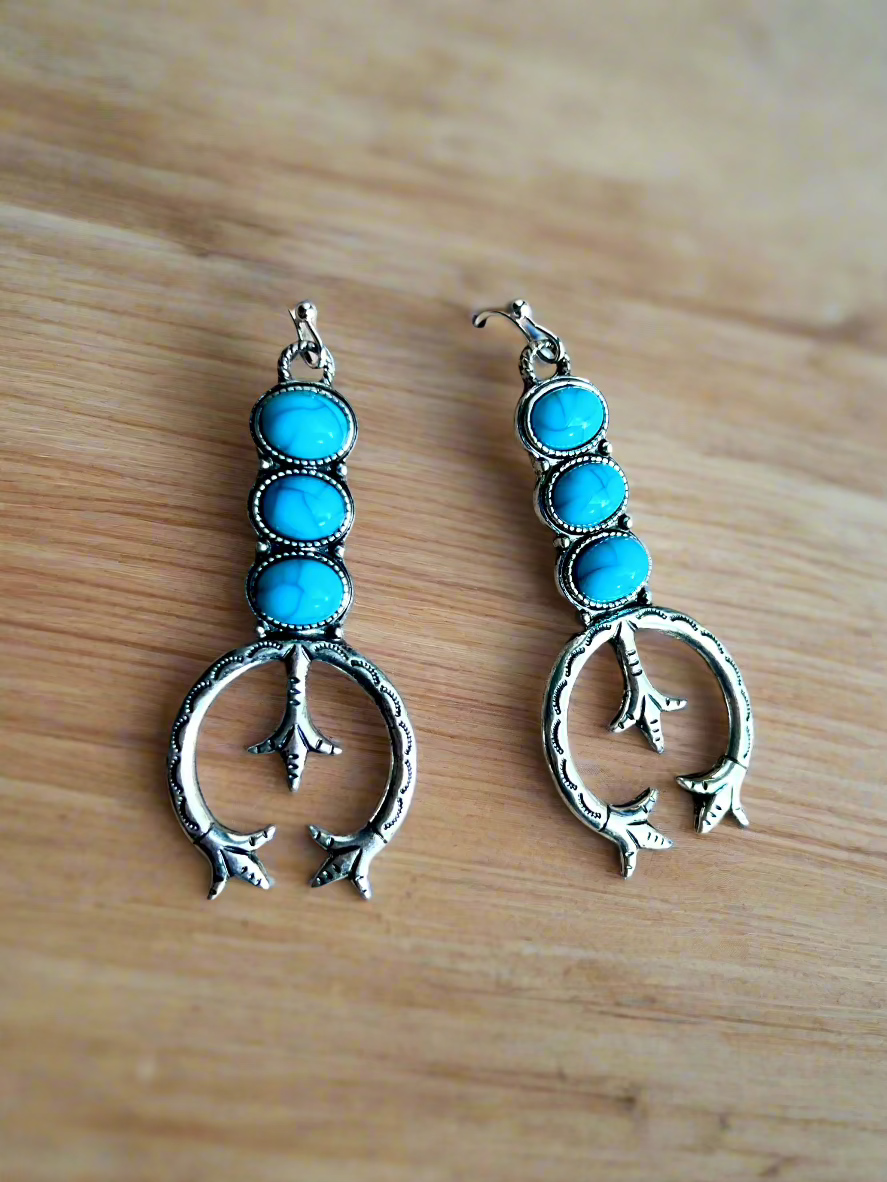 Turquoise Rustic Western Earrings