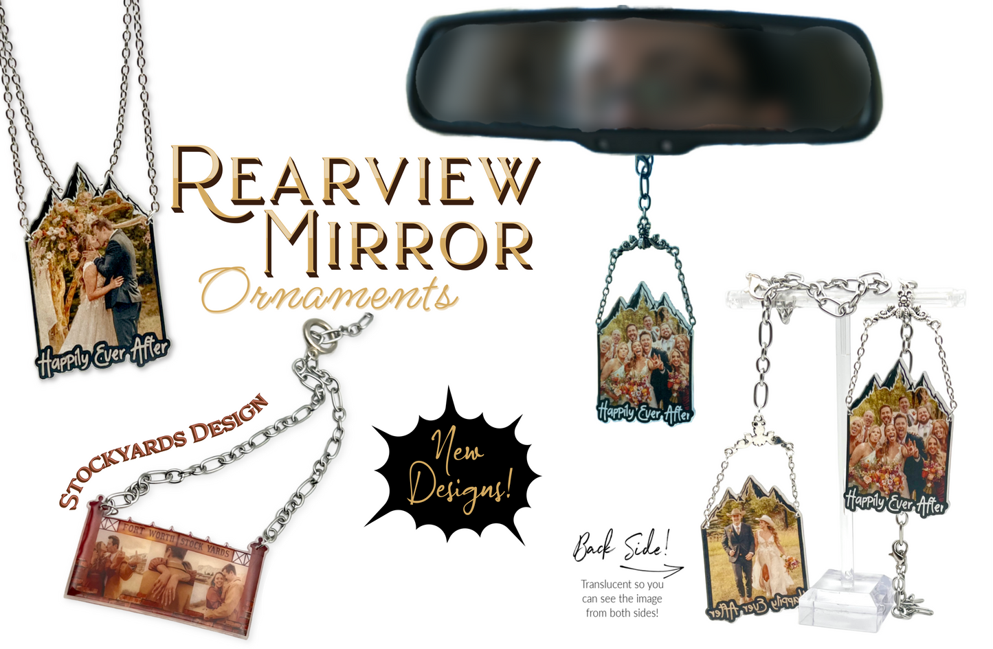 Stockyards Theme Custom Photo Rearview Mirror Ornament {Micro Memories}