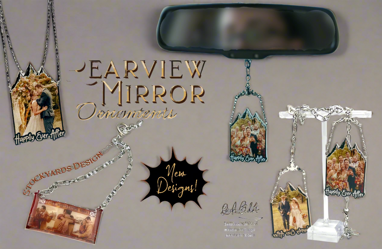 Stockyards Theme Custom Photo Rearview Mirror Ornament {Micro Memories}