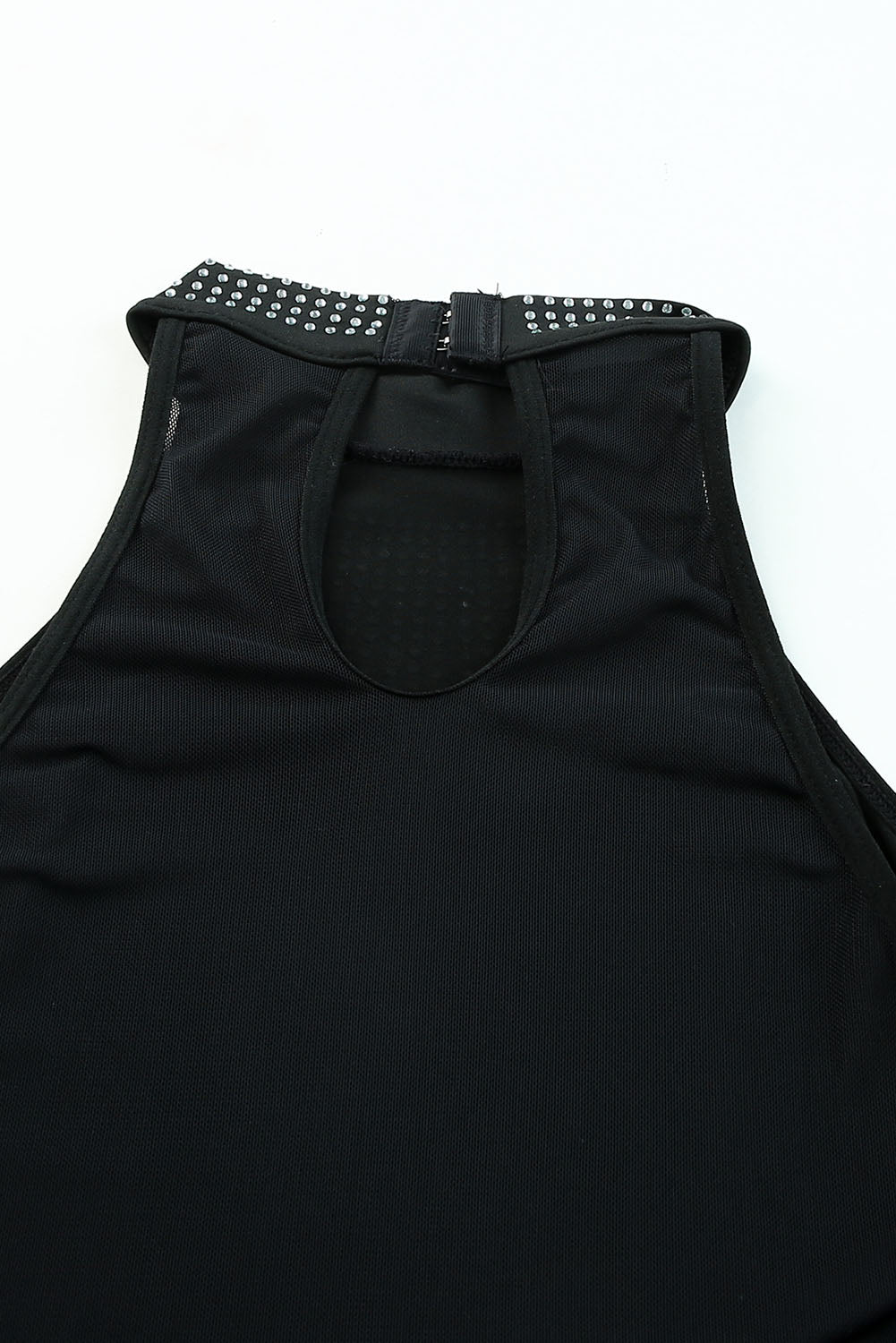 Black Rhinestone High Neck Bodysuit