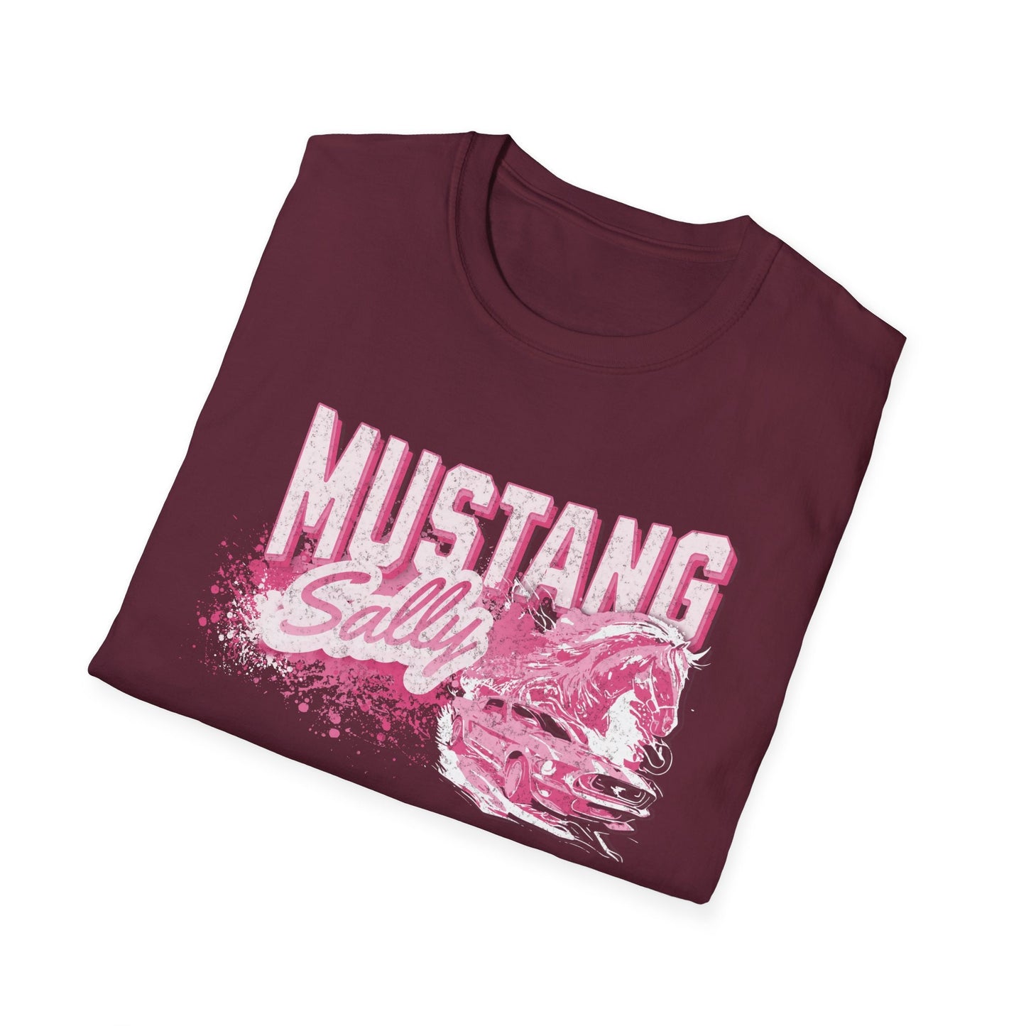 Abstract Pink Mustang Sally Ford Mustang Unisex T-shirt Retro Chic Design