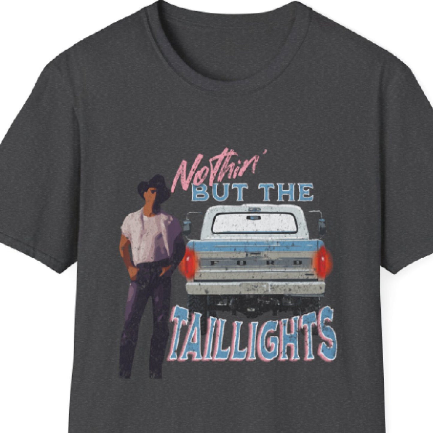 Nothin' but the taillights {Pink} - Clint Black tee - 90s country - concert tee