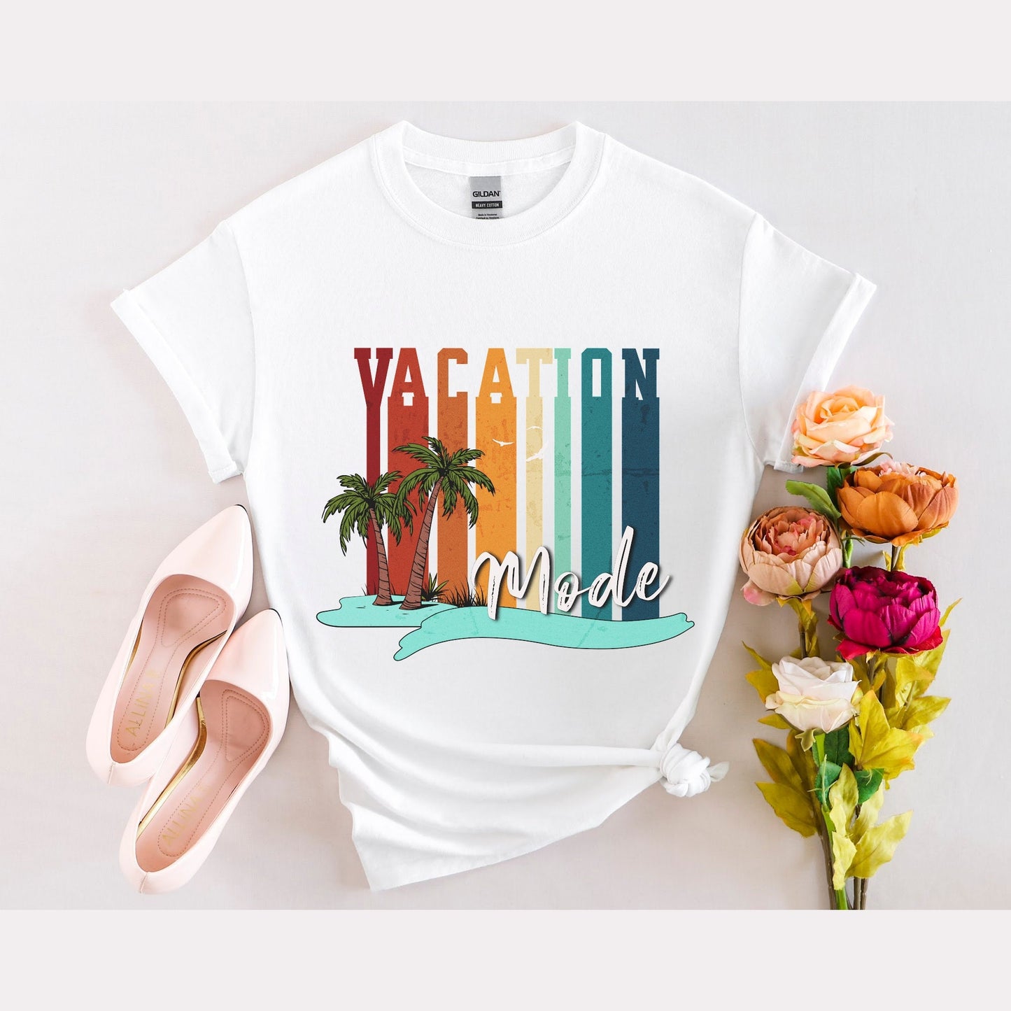 Vacation Mode Palm Trees T-shirt: Escape to Paradise in Style