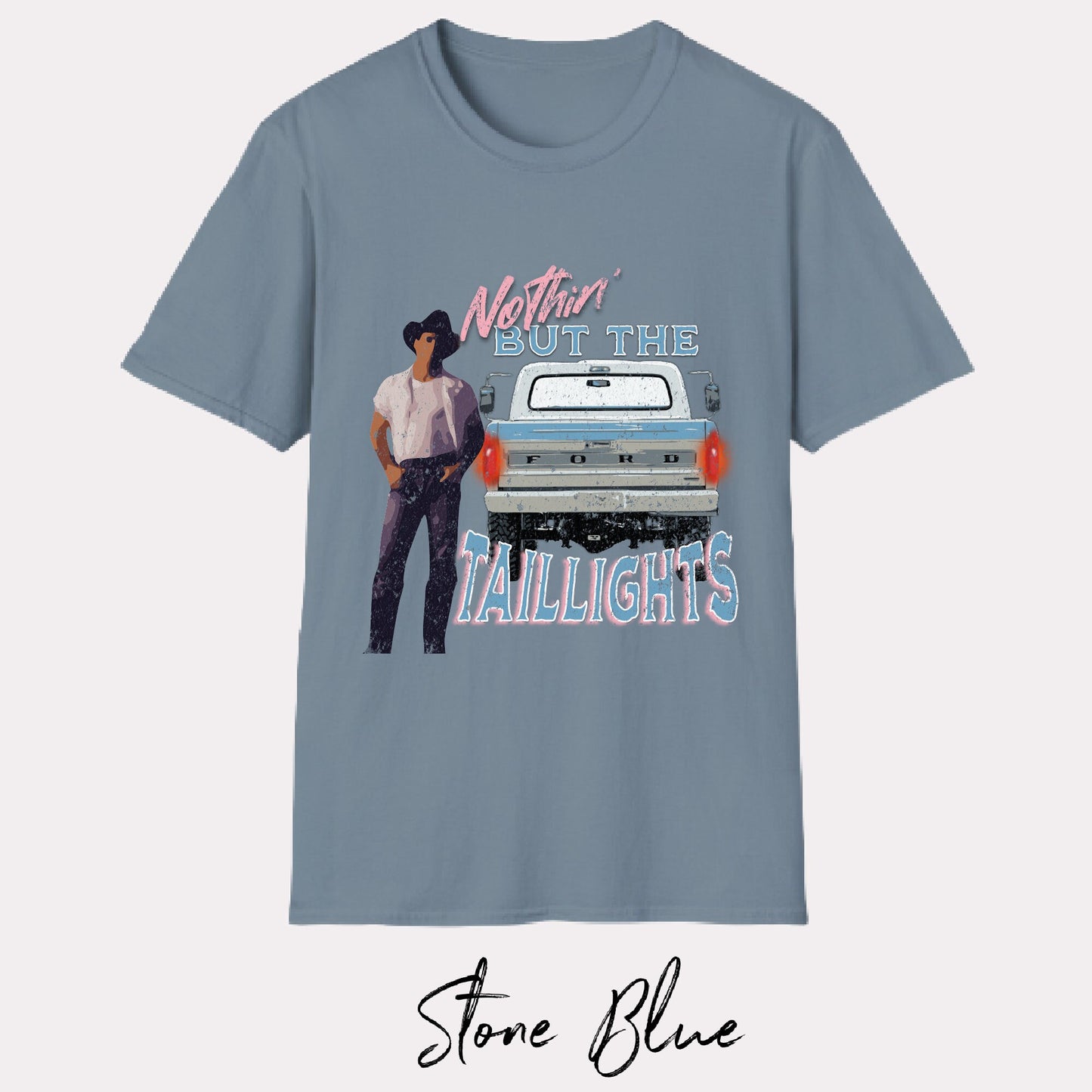 Nothin' but the taillights {Pink} - Clint Black tee - 90s country - concert tee