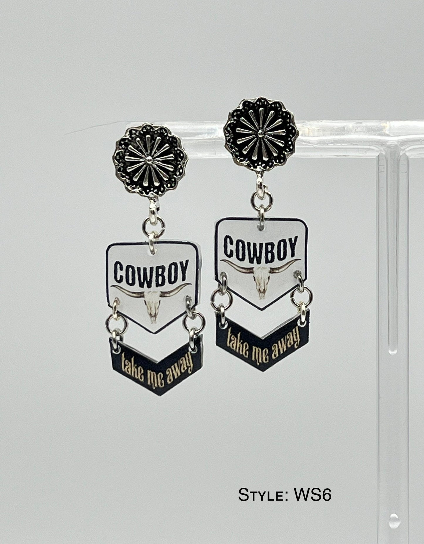 Cowboy Take Me Away! Western Concho Earrings