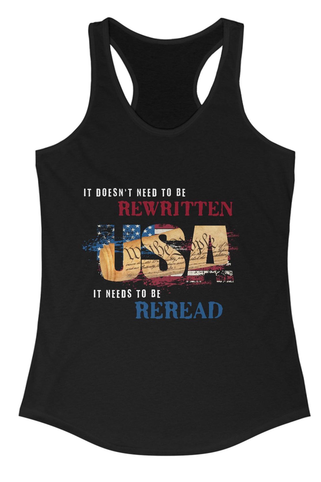 It Needs To Be Reread, US Constitution Tank Top - 4th of July Tank Top