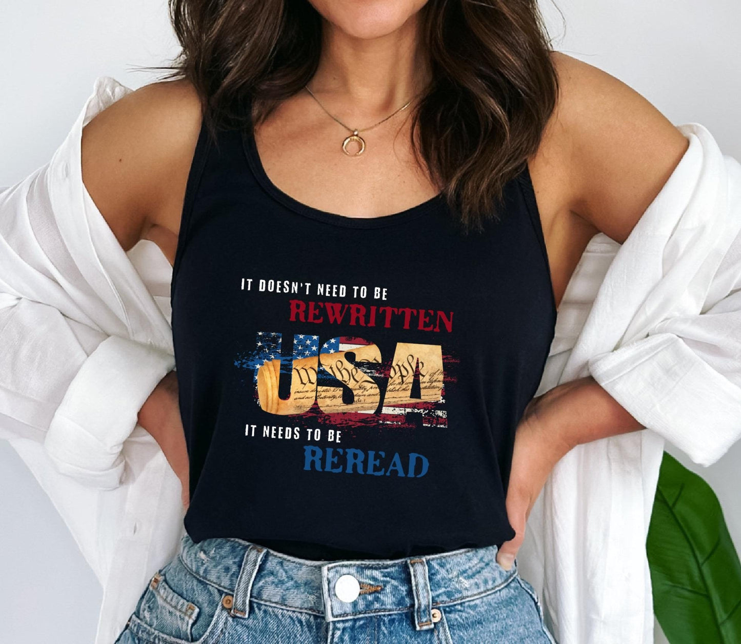 It Needs To Be Reread, US Constitution Tank Top - 4th of July Tank Top