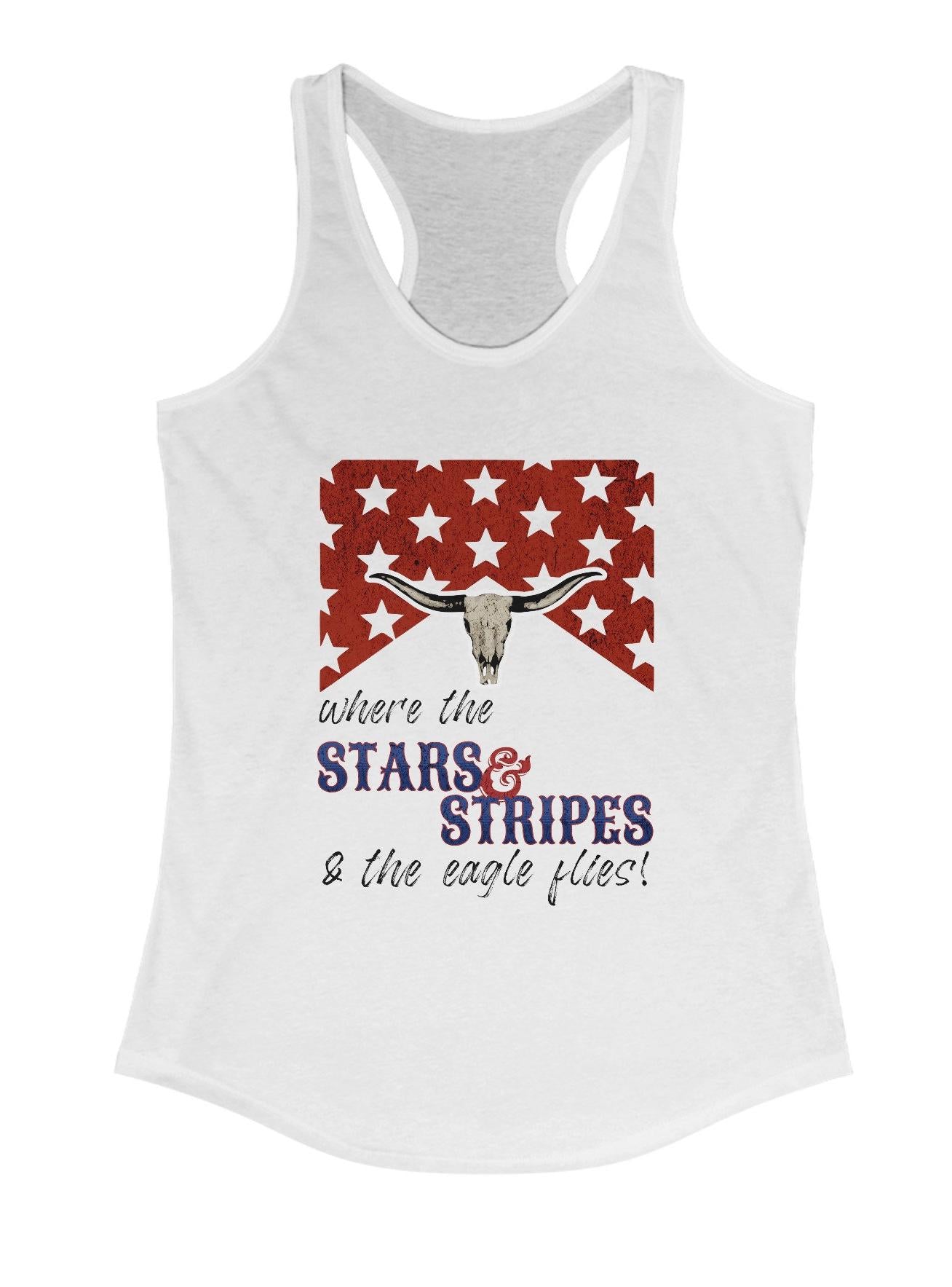 Where the Stars and Stripes & The Eagle Flies - 4th of July Tank Top Aaron Tippin Tribute