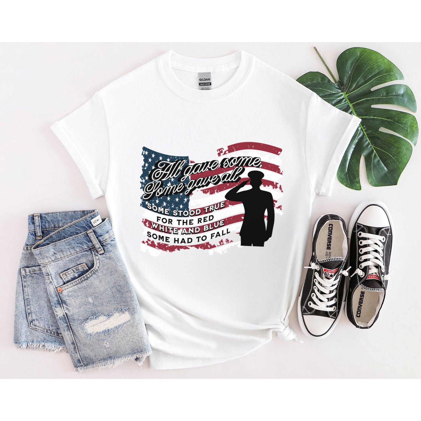 4th of July "All Gave Some, Some Gave All" Soldier Silhouette T-Shirt - Show Your Patriotism - Unisex T-Shirt