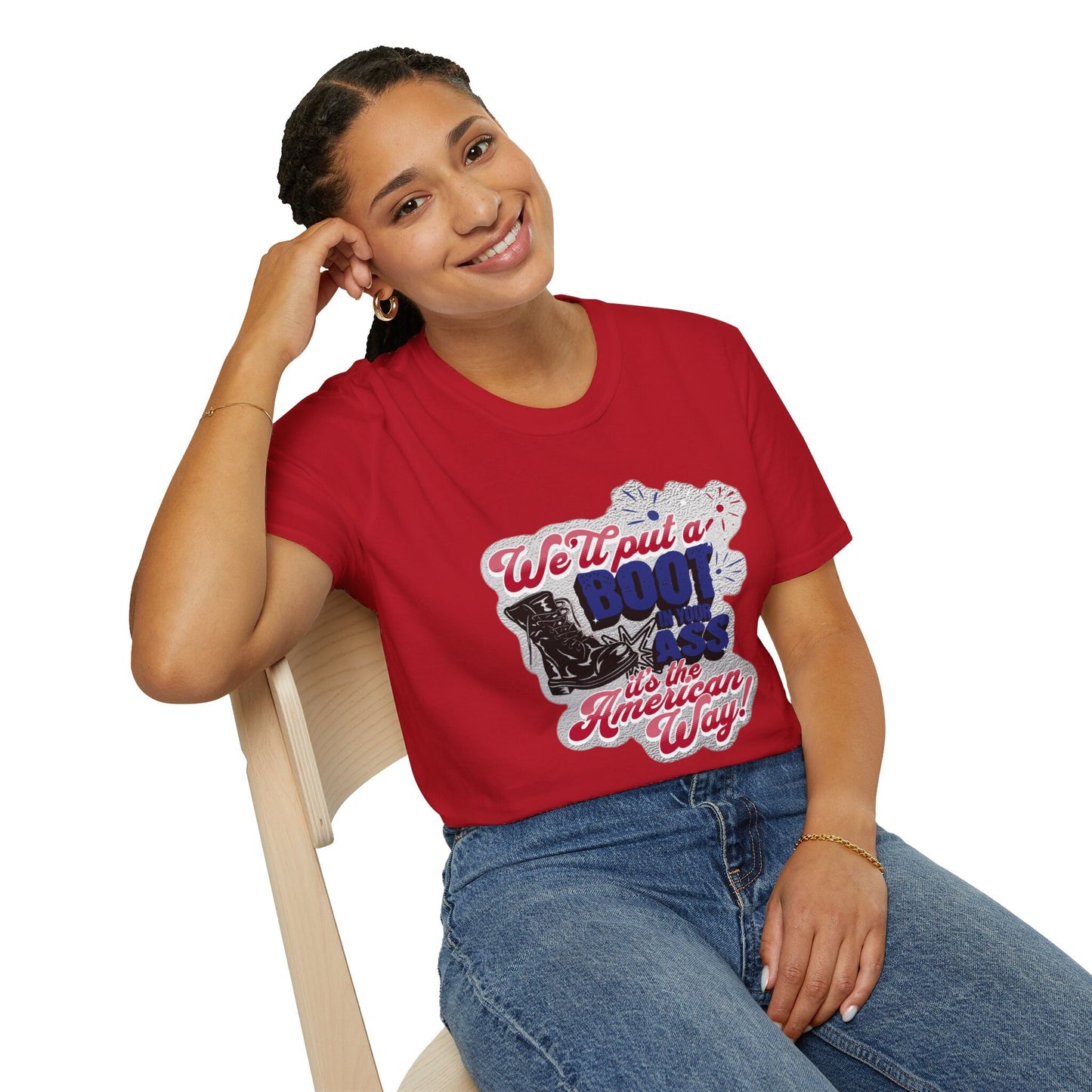 Unisex Soft Style 4th of July "We'll Put a Boot in Your Ass" Tribute T-Shirt - Honor Toby Keith and Celebrate America