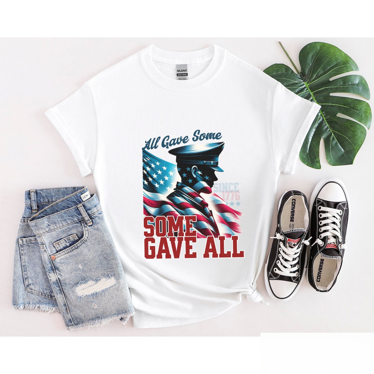 4th of July Patriotic Soldier Tribute T-Shirt - "All Gave Some, Some Gave All" Unisex Soft Style T-Shirt